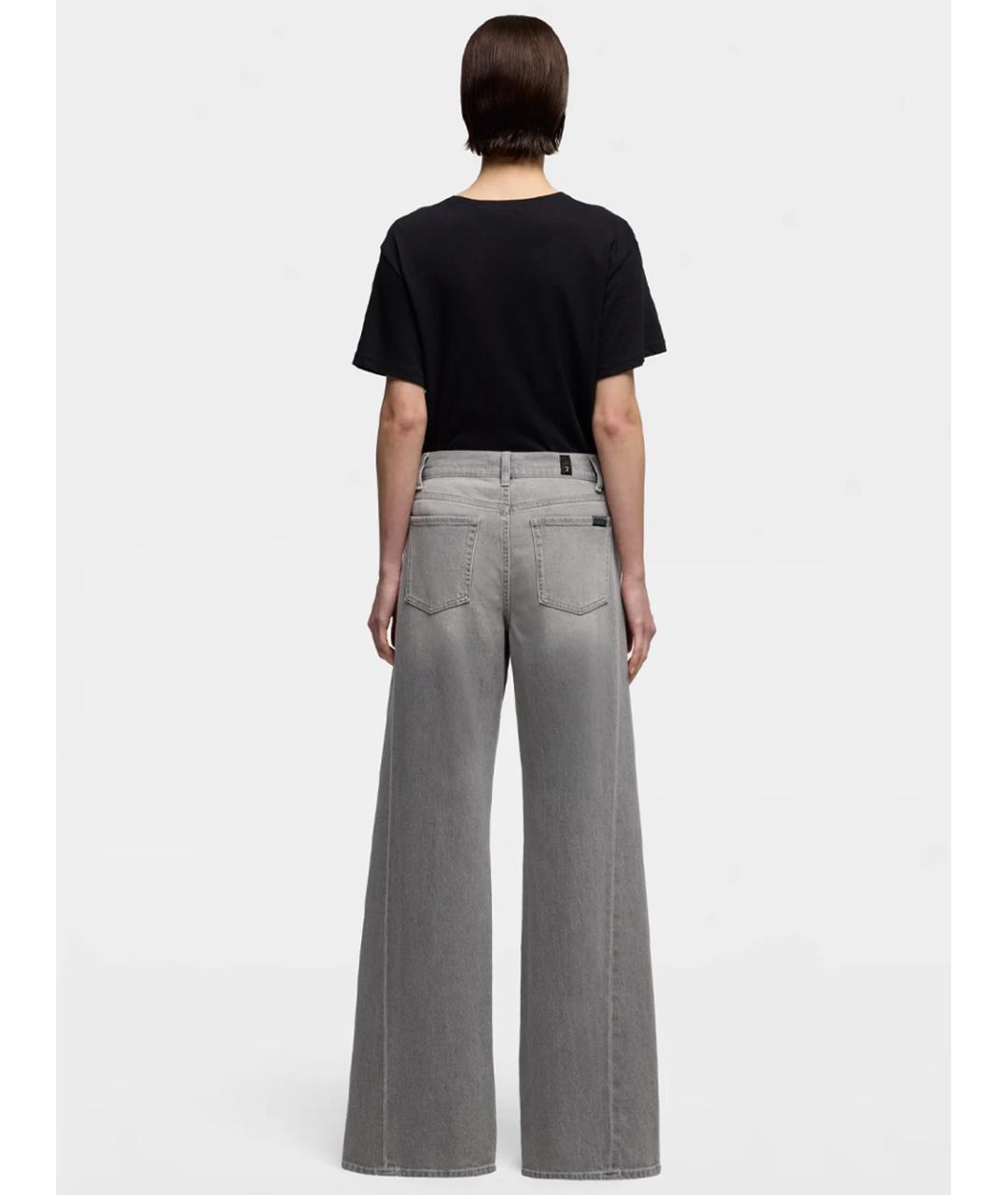 7 FOR ALL MANKIND Серые хлопковые прямые джинсы, фото 4