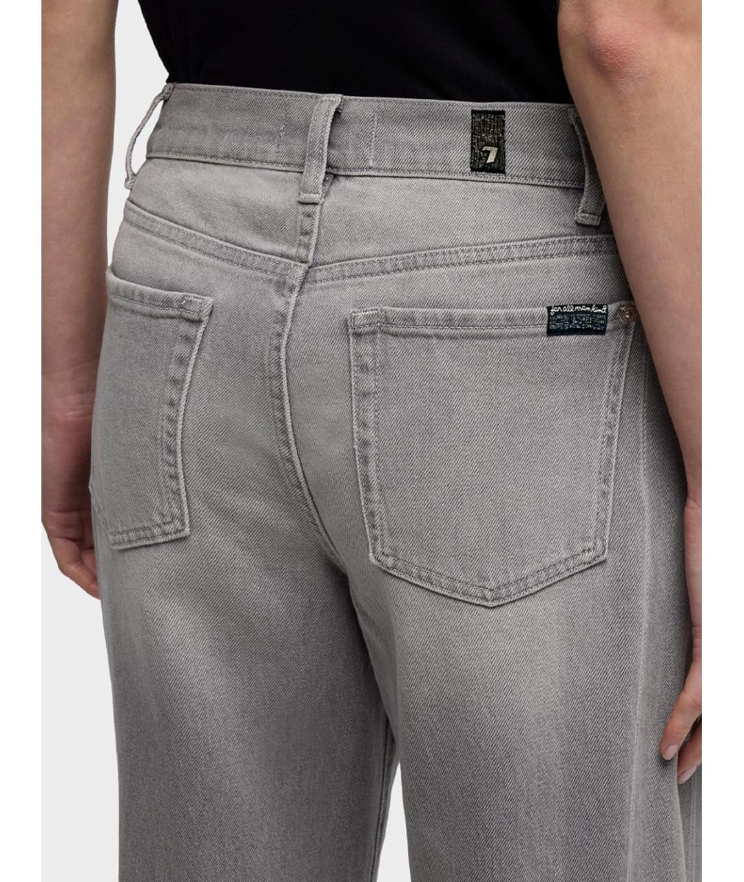 7 FOR ALL MANKIND Серые хлопковые прямые джинсы, фото 6