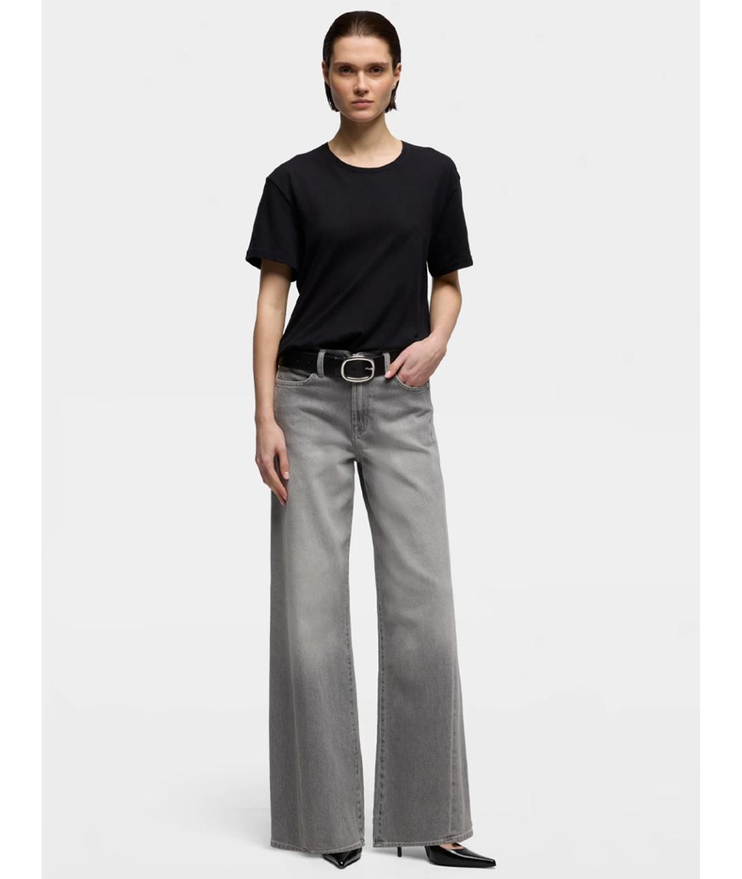7 FOR ALL MANKIND Серые хлопковые прямые джинсы, фото 2