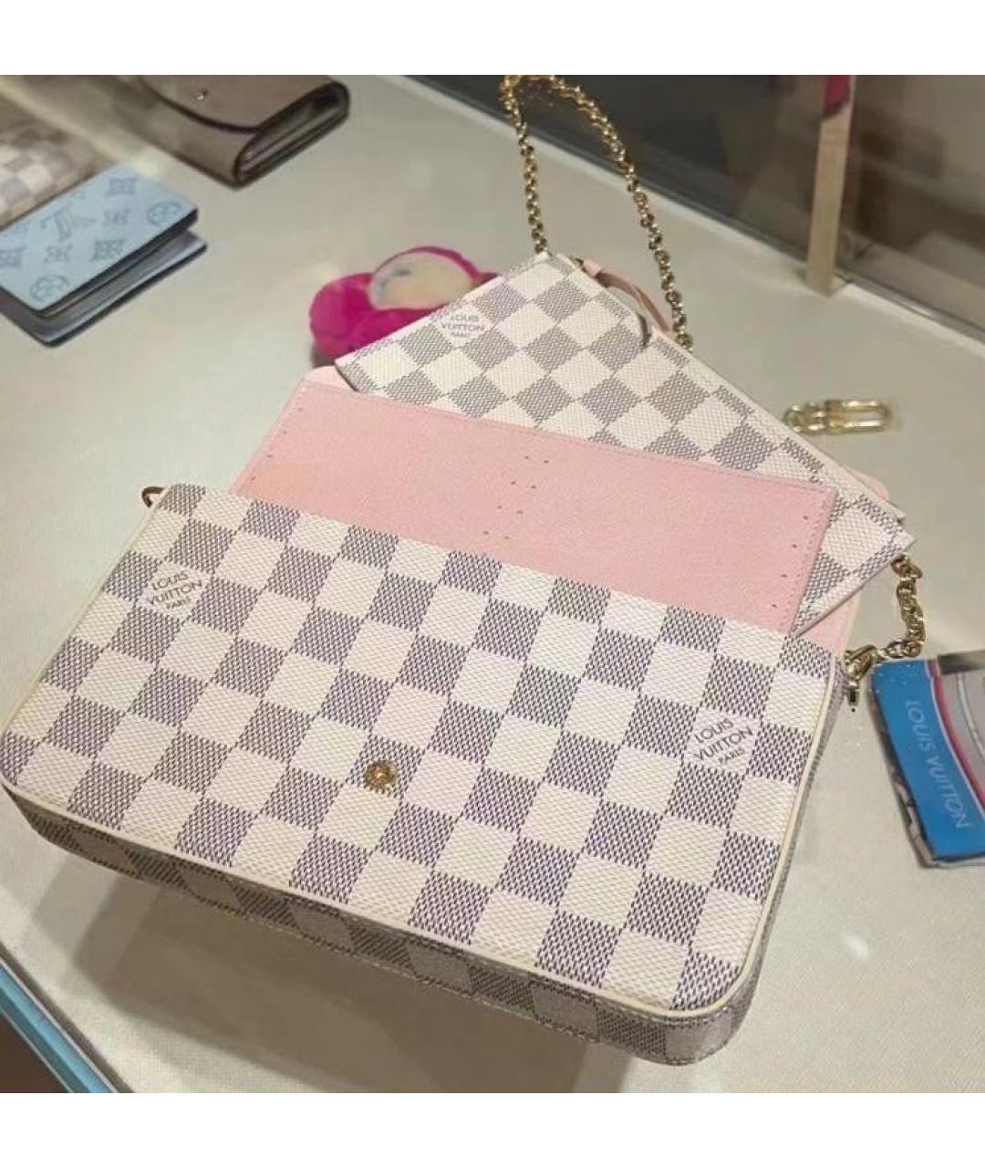 LOUIS VUITTON Белая сумка через плечо из канвы, фото 3