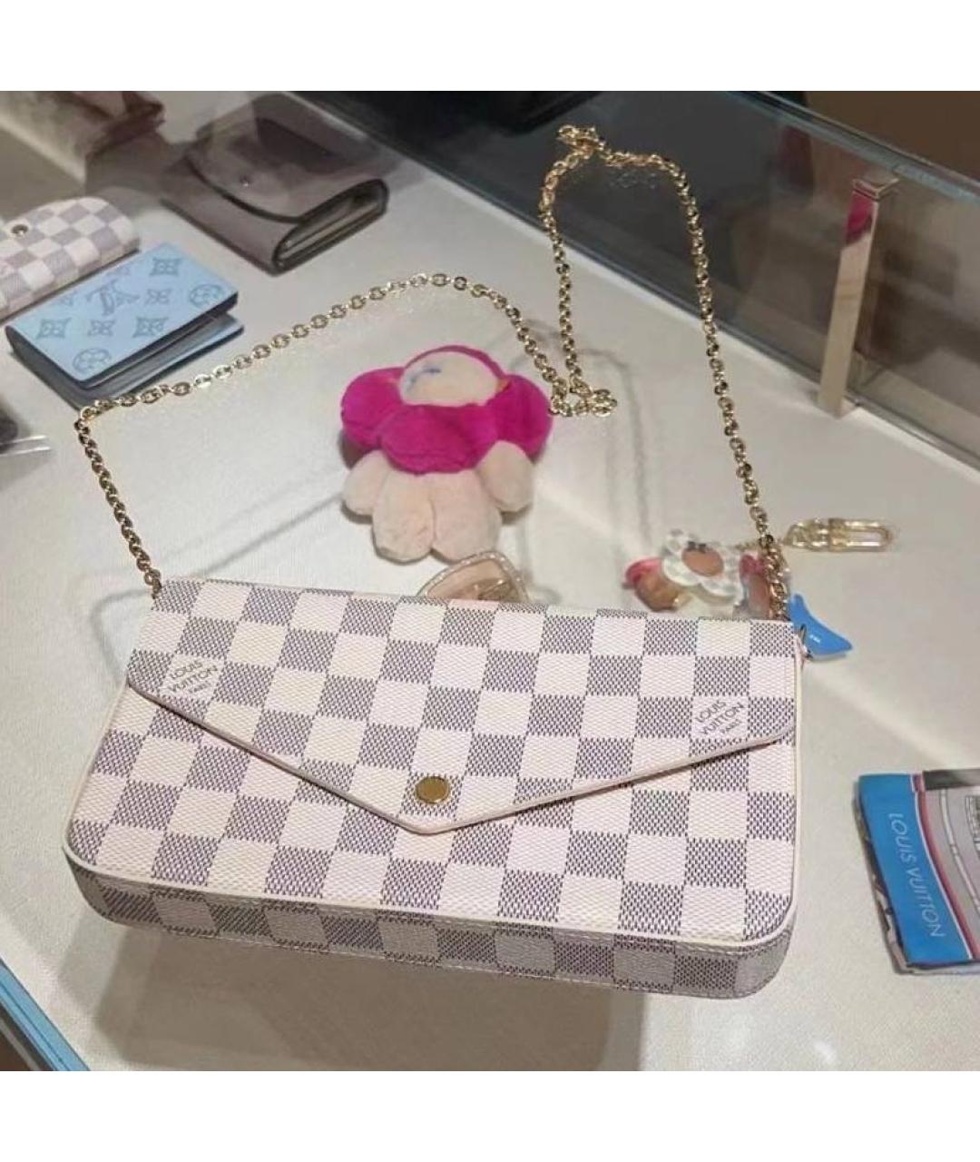 LOUIS VUITTON Белая сумка через плечо из канвы, фото 2