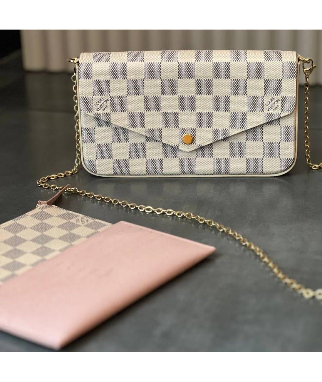 LOUIS VUITTON Белая сумка через плечо из канвы, фото 4
