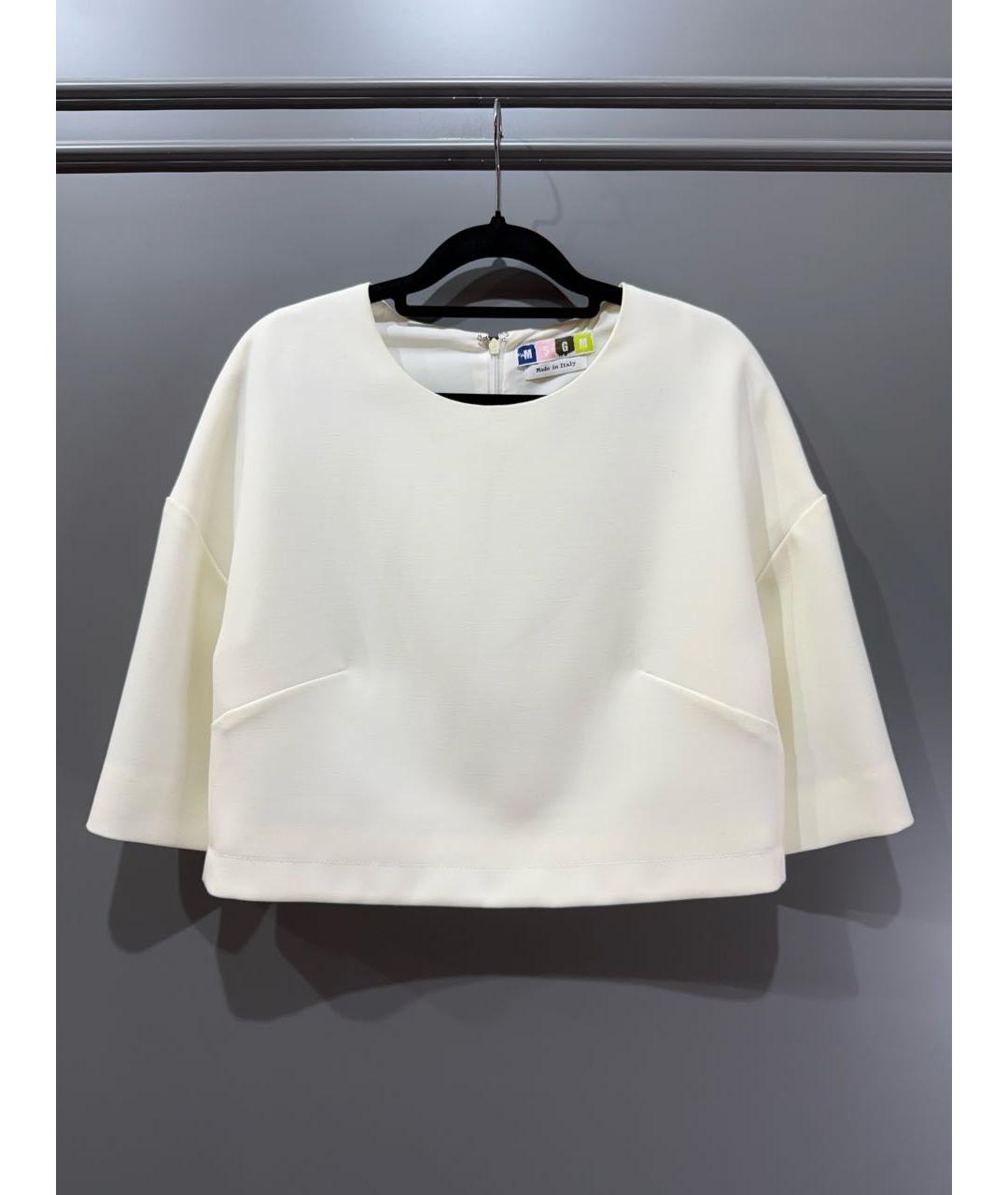 MSGM Белая полиэстеровая блузы, фото 5