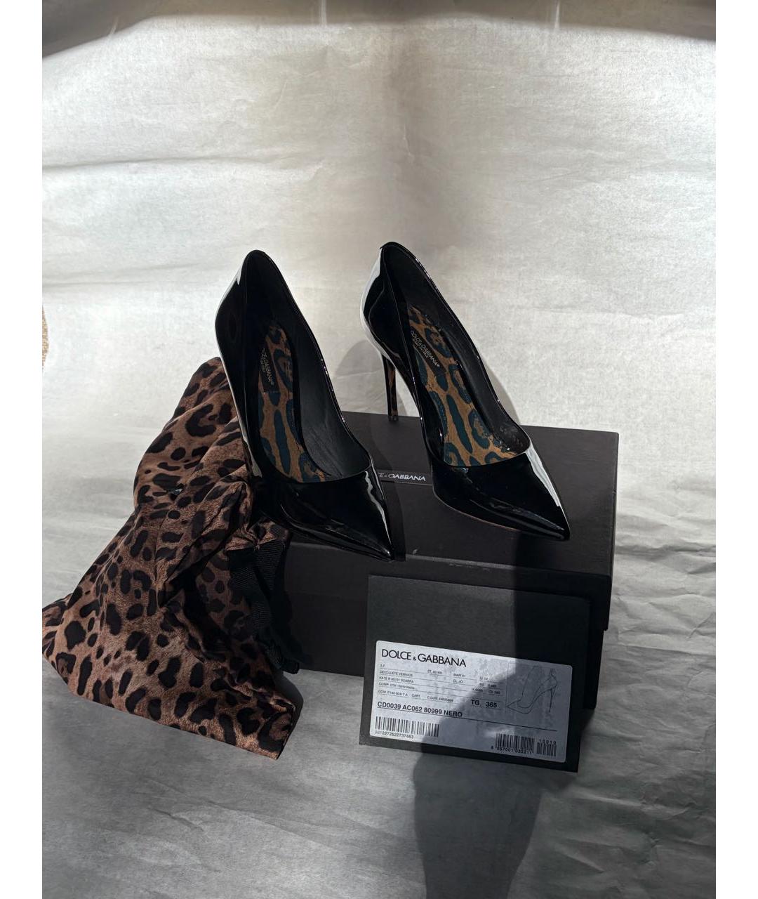 DOLCE&GABBANA Черные кожаные туфли, фото 3