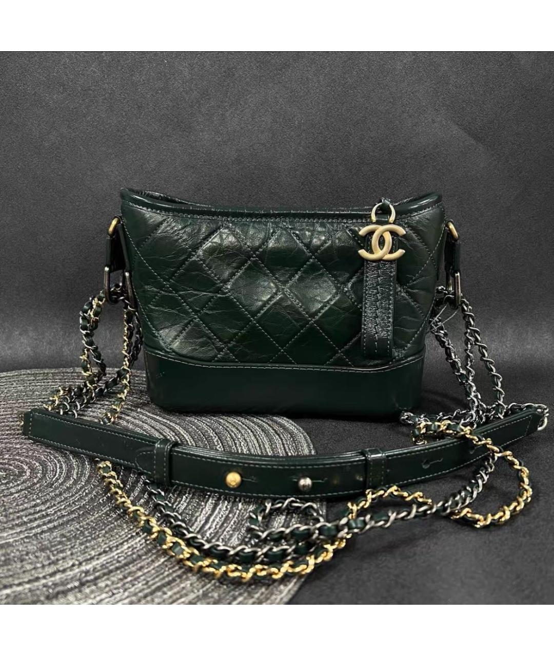 CHANEL Зеленая кожаная сумка через плечо, фото 7