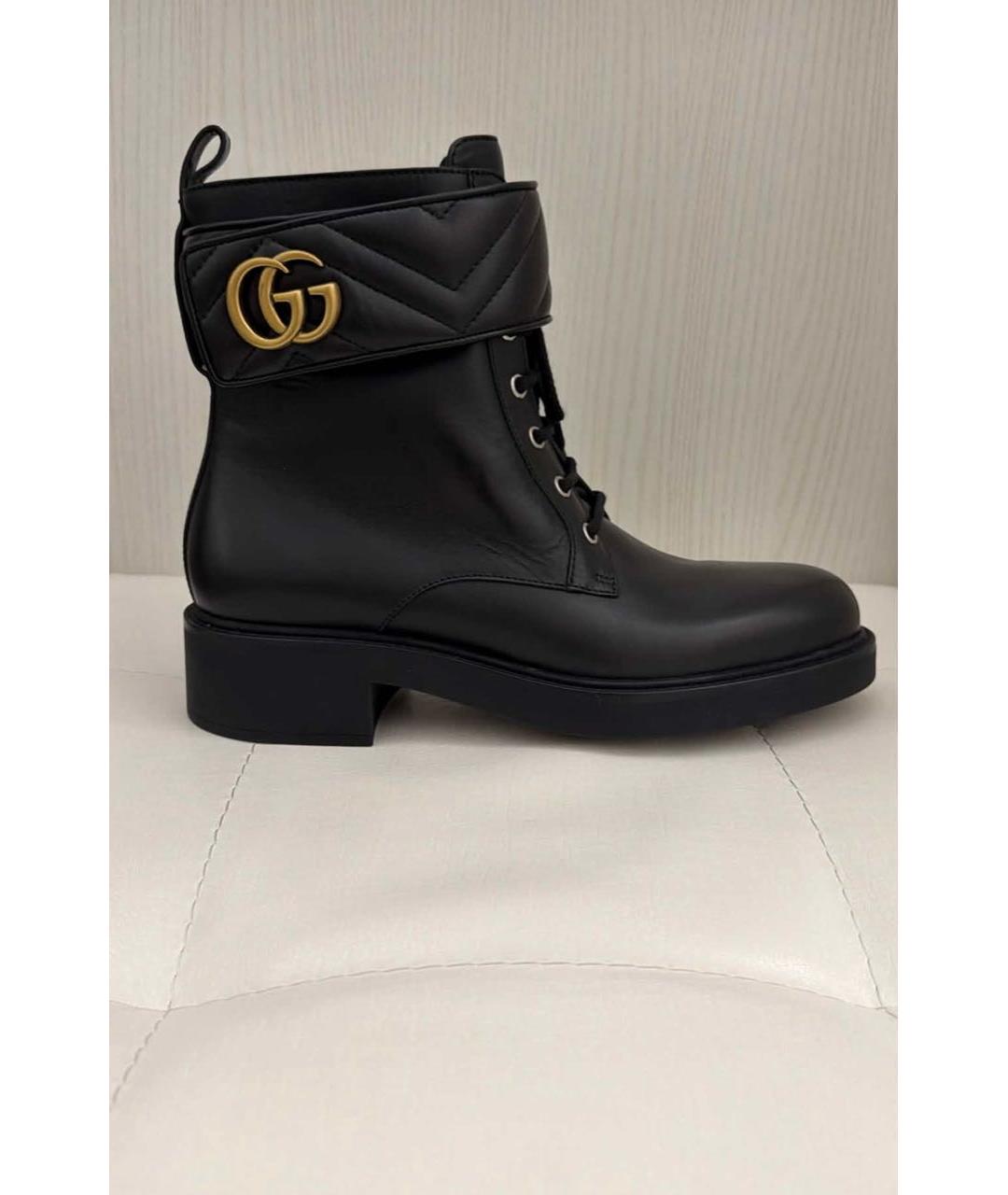 GUCCI Черные кожаные ботинки, фото 8