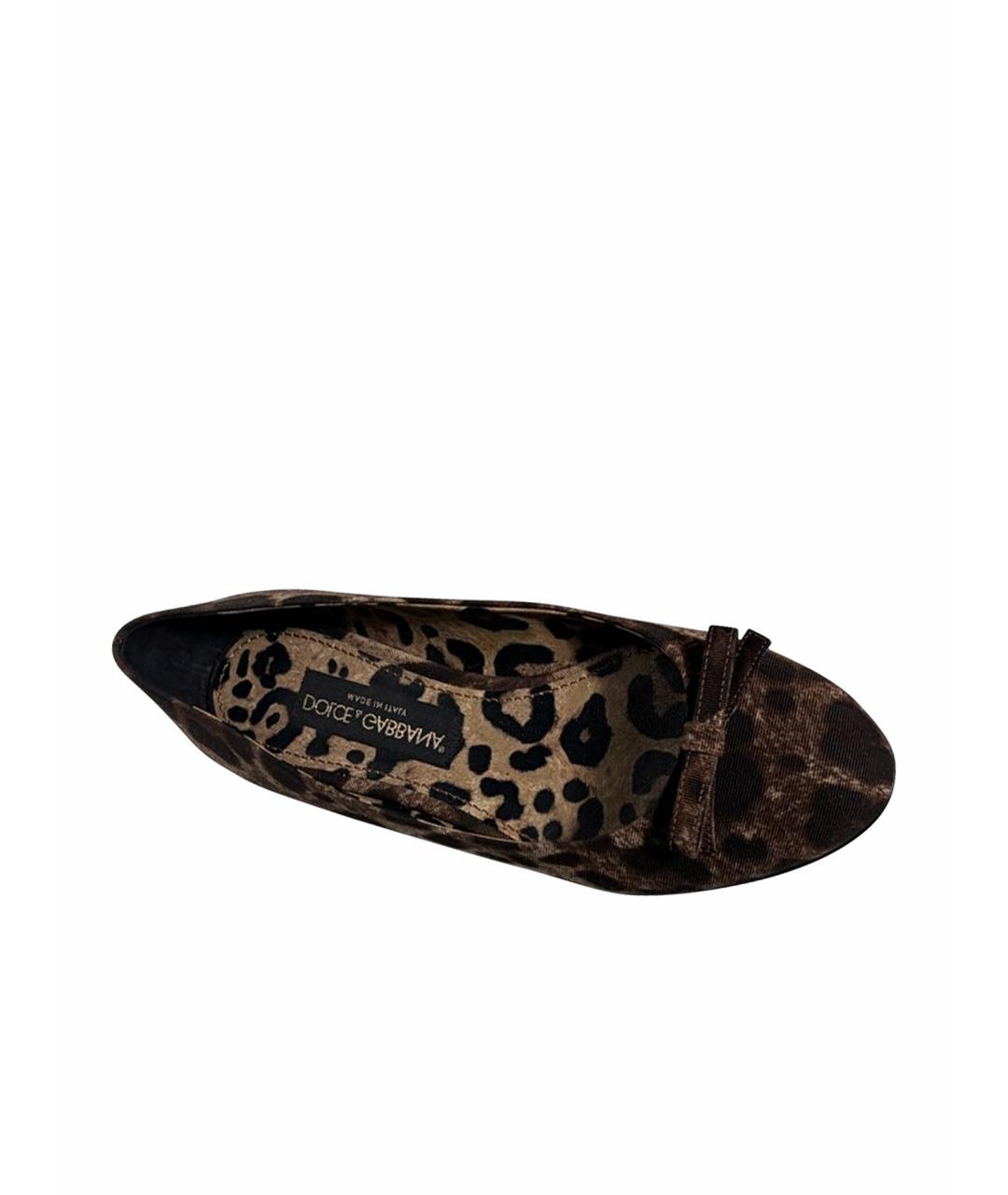 DOLCE&GABBANA Коричневые текстильные балетки, фото 6