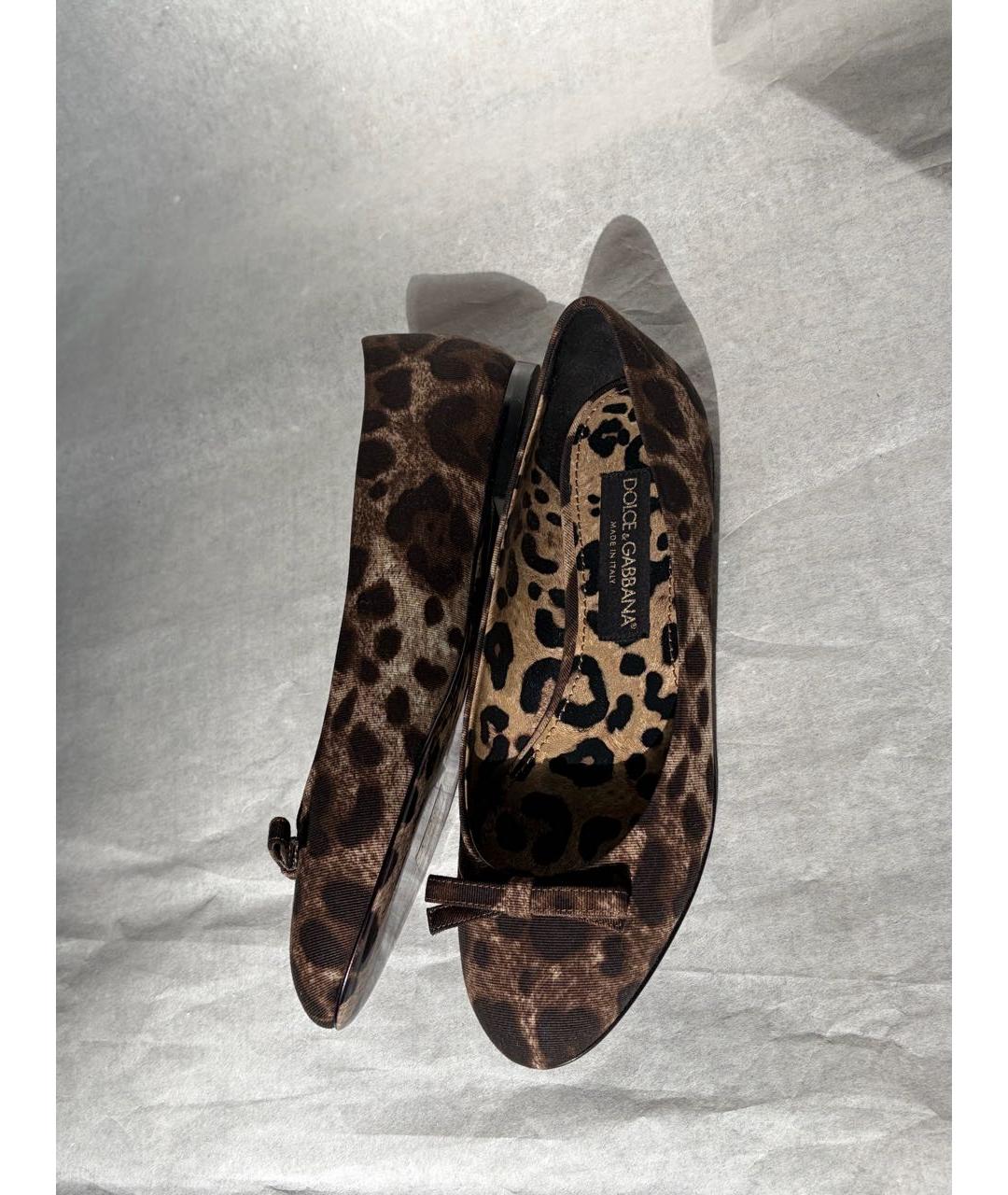 DOLCE&GABBANA Коричневые текстильные балетки, фото 5