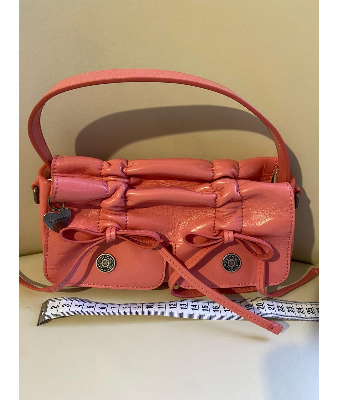 ACNE STUDIOS Розовая кожаная сумка через плечо, фото 2