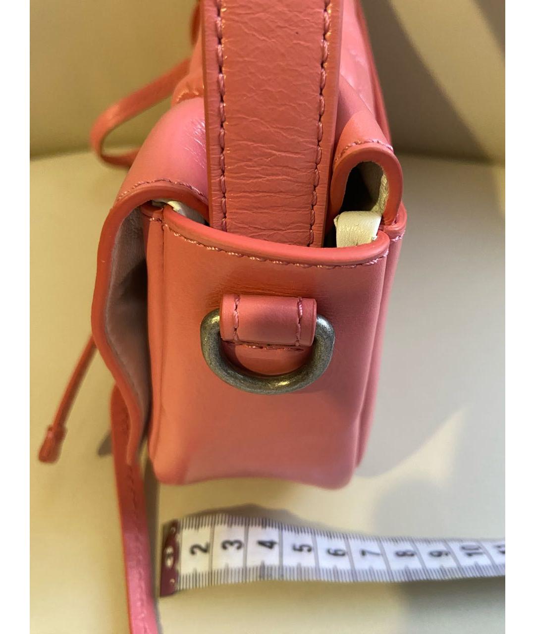 ACNE STUDIOS Розовая кожаная сумка через плечо, фото 4