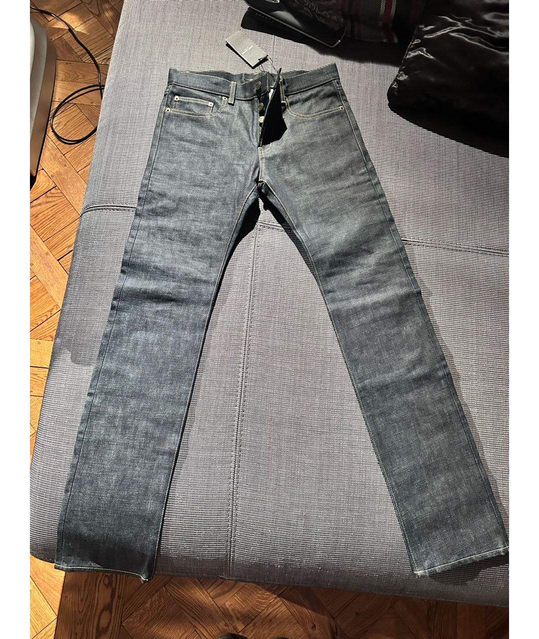 SAINT LAURENT Темно-синие хлопковые прямые джинсы, фото 6