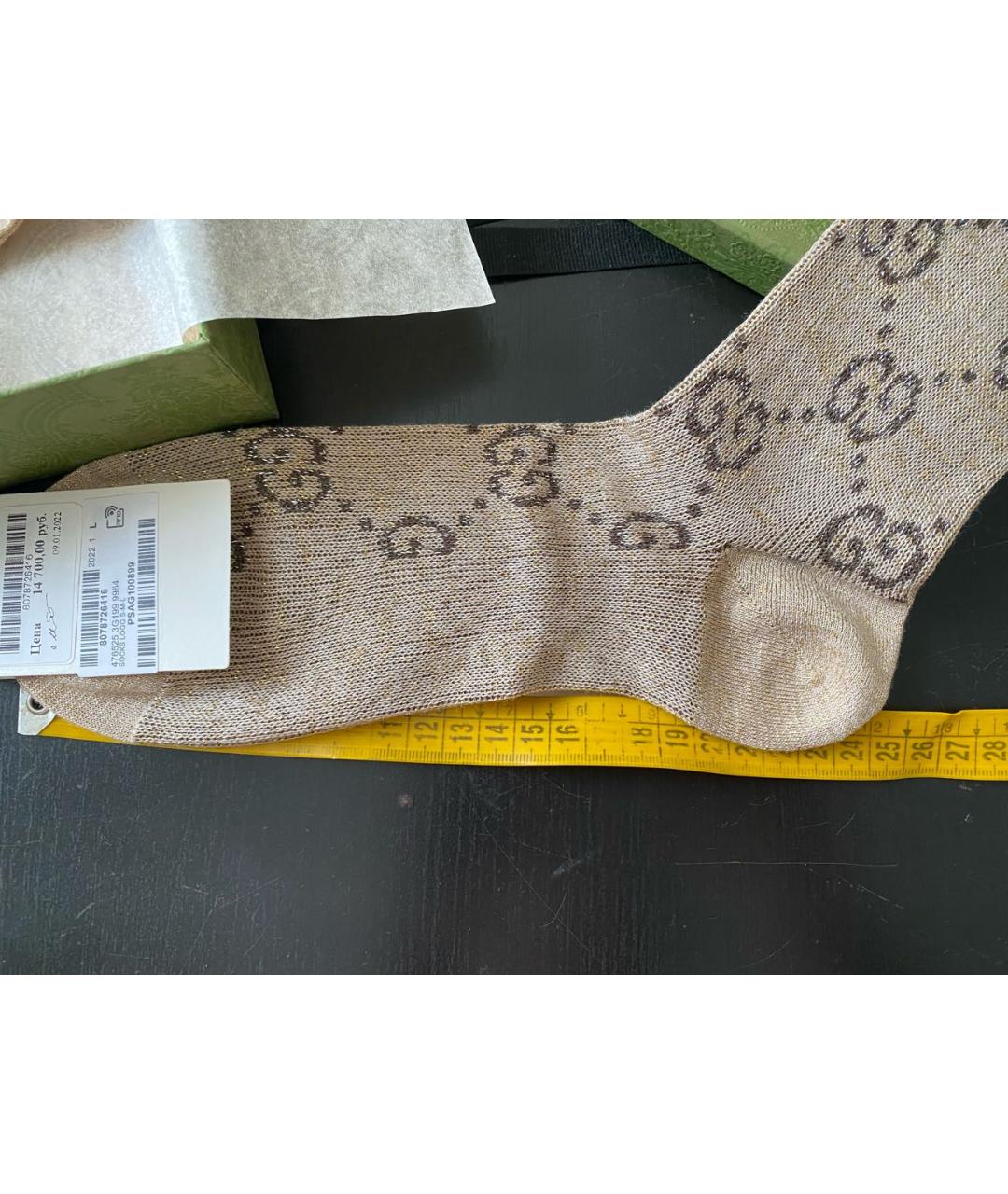 GUCCI Бежевые носки, чулки и колготы, фото 2