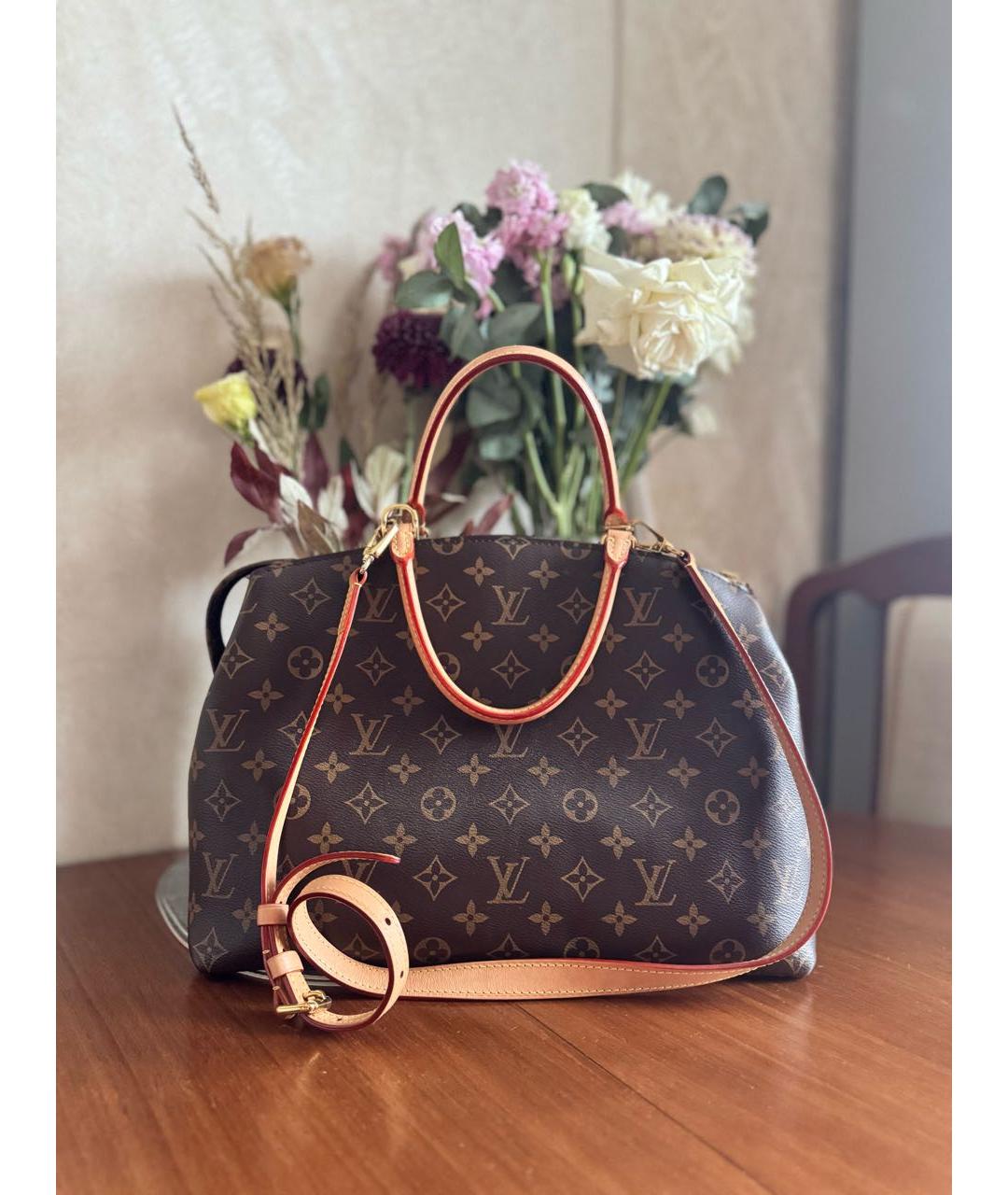 LOUIS VUITTON Коричневая сумка с короткими ручками из канвы, фото 3