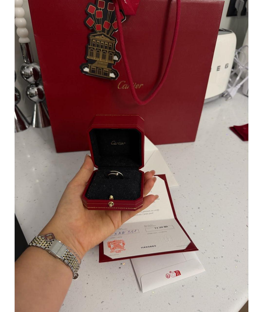 CARTIER Серебряное кольцо из белого золота, фото 3