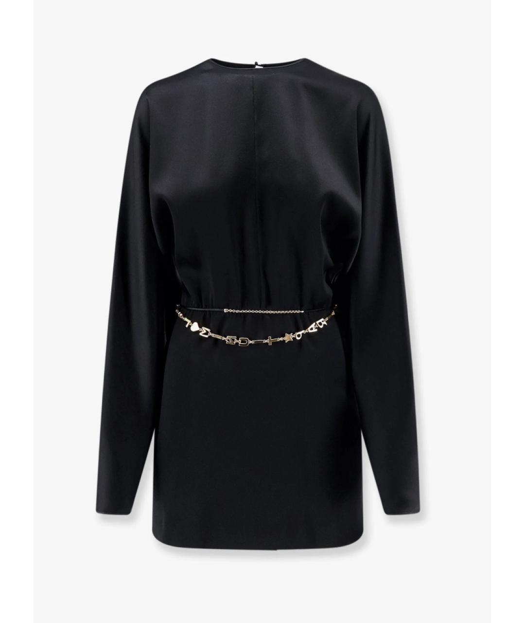 SAINT LAURENT Черное шелковое вечернее платье, фото 3