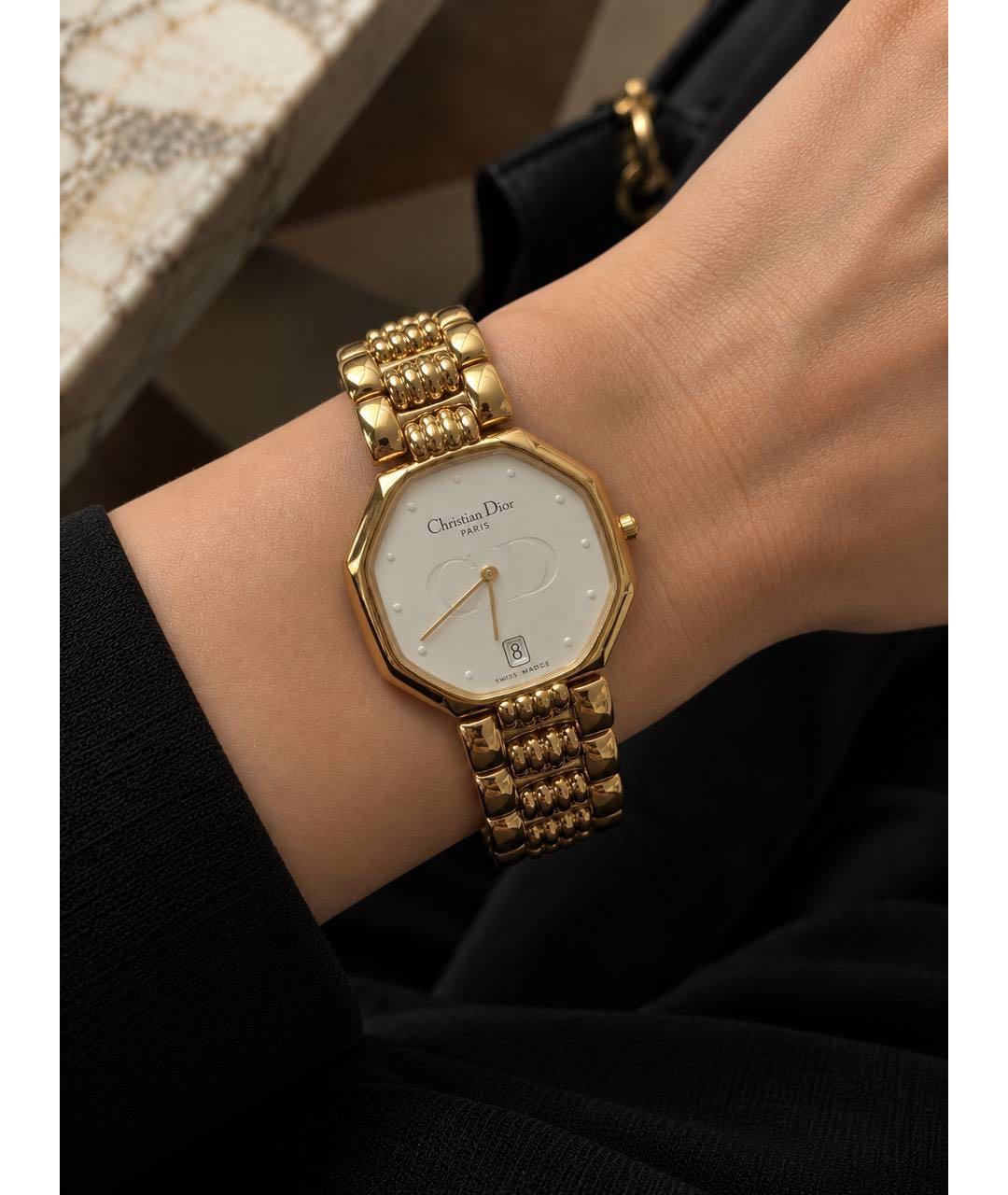 CHRISTIAN DIOR Золотые стальные часы, фото 2