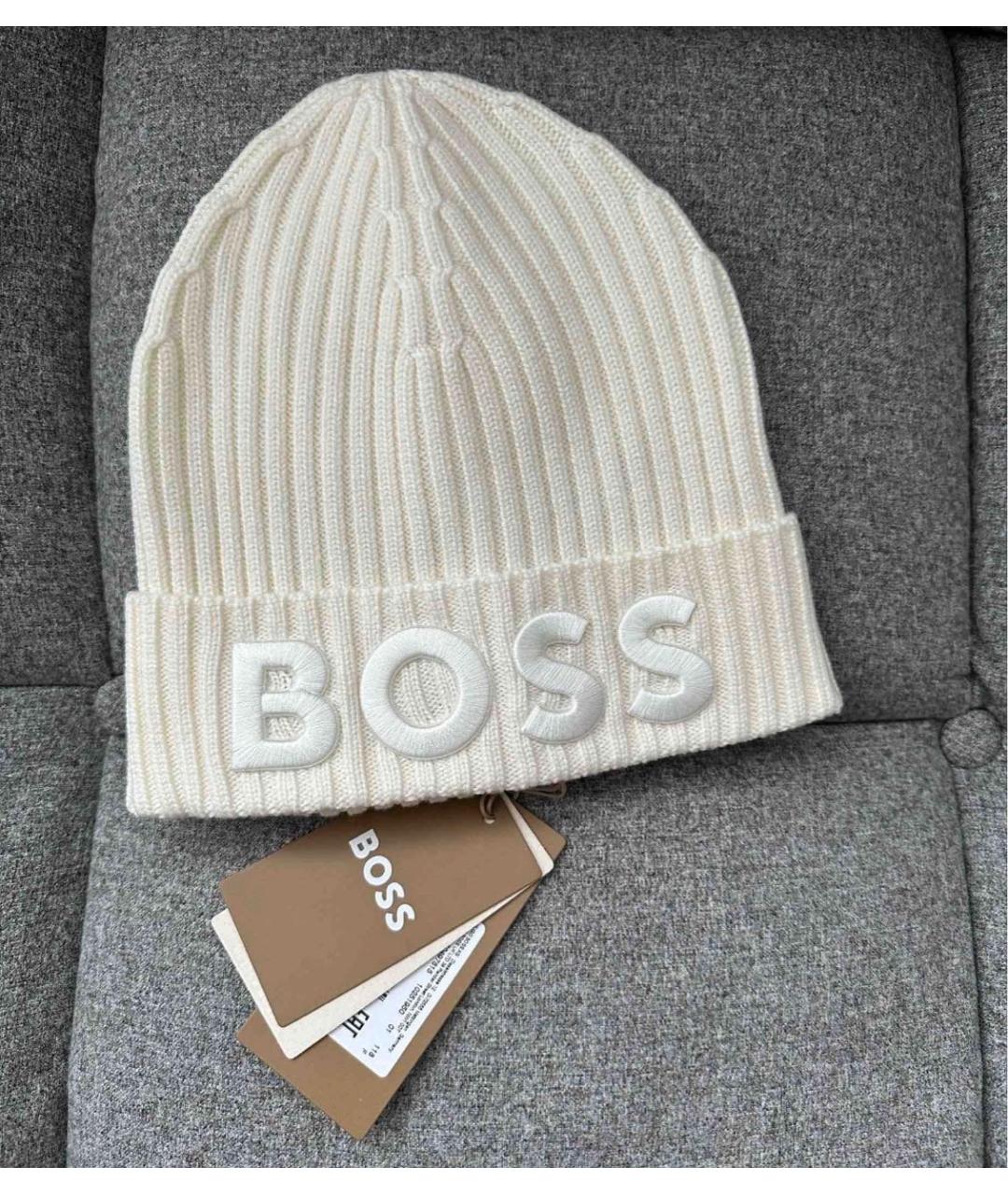 HUGO BOSS Бежевая шерстяная шапка, фото 5