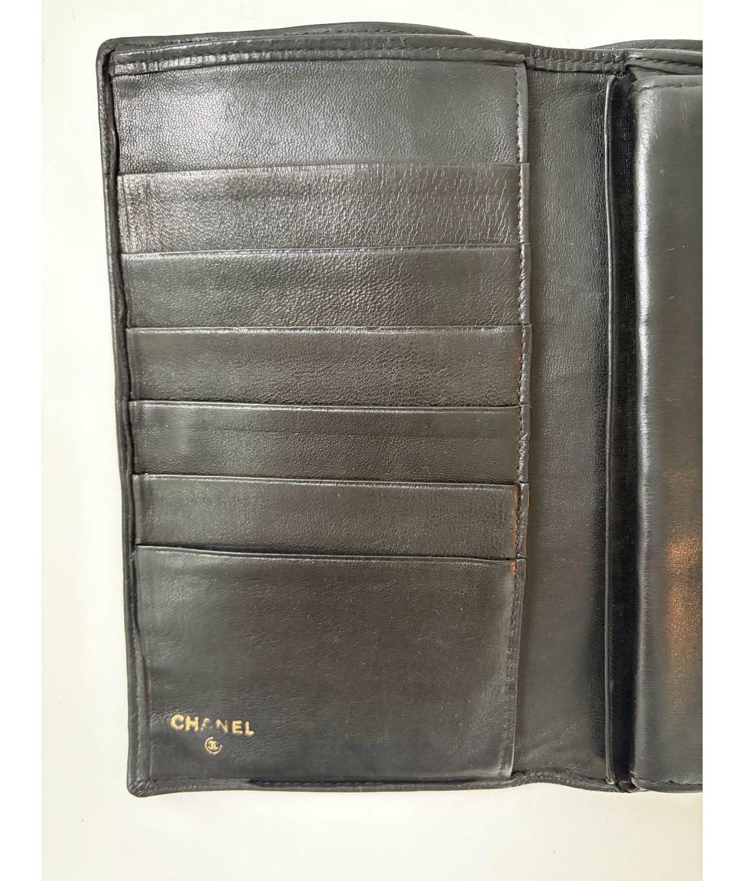 CHANEL Черный кожаный кошелек, фото 7