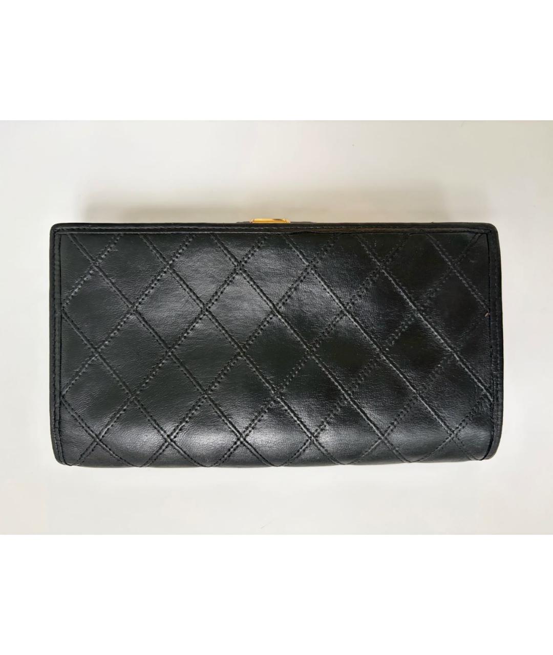 CHANEL Черный кожаный кошелек, фото 9