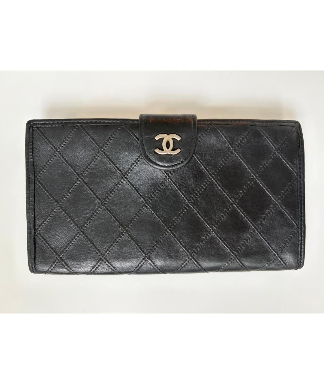 CHANEL Черный кожаный кошелек, фото 10