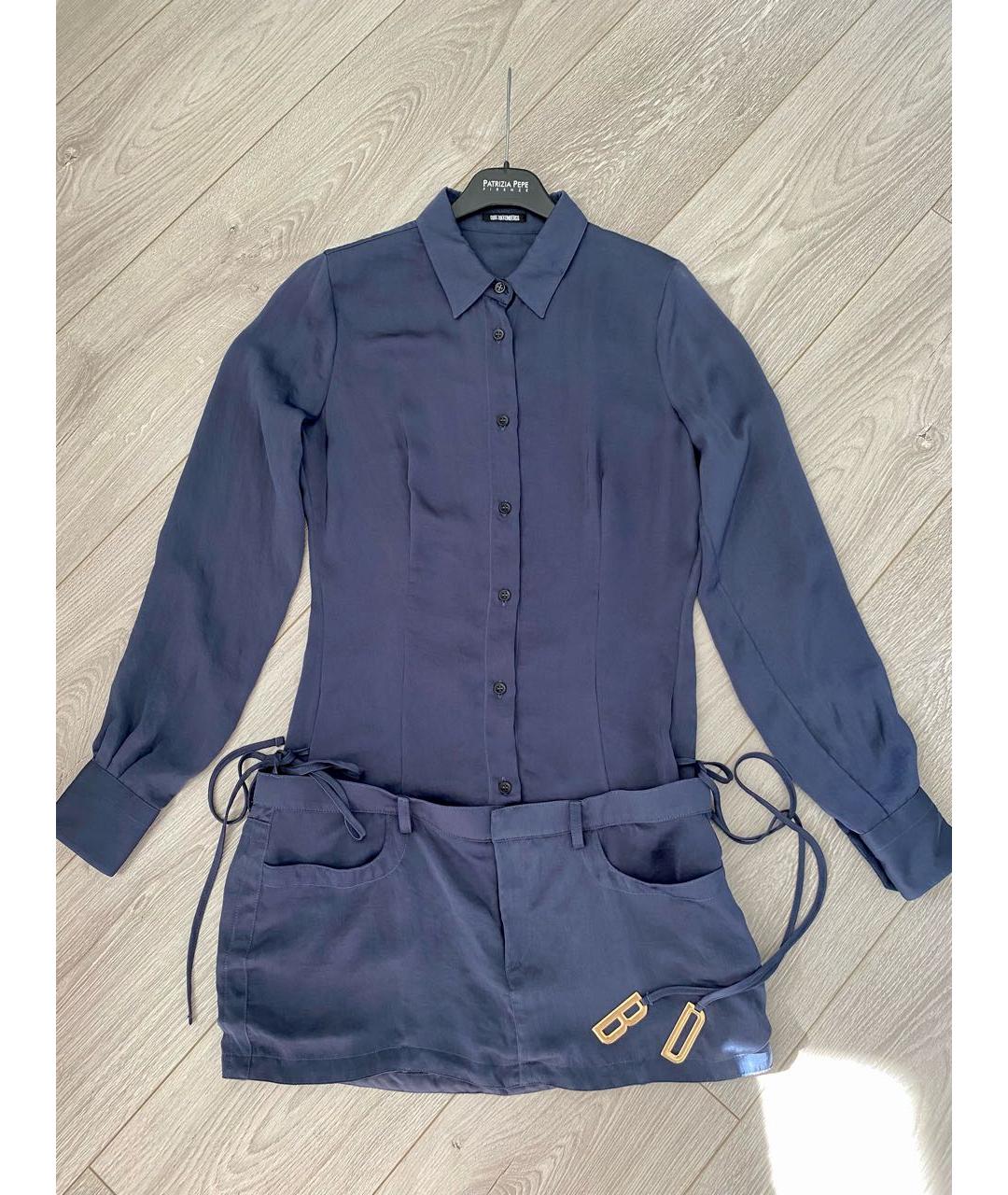 BIKKEMBERGS Синяя полиэстеровая рубашка, фото 4
