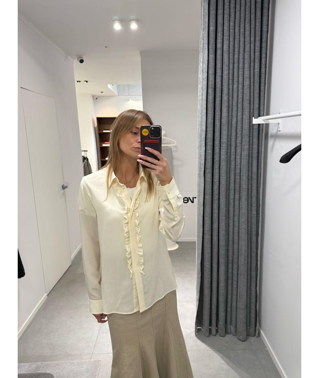 MAX MARA Бежевая шелковая блузы, фото 5
