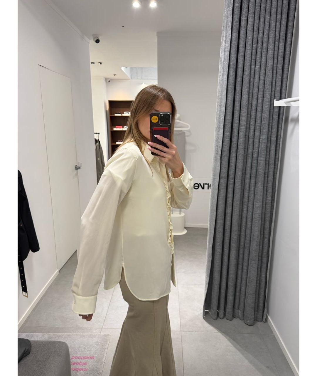 MAX MARA Бежевая шелковая блузы, фото 6