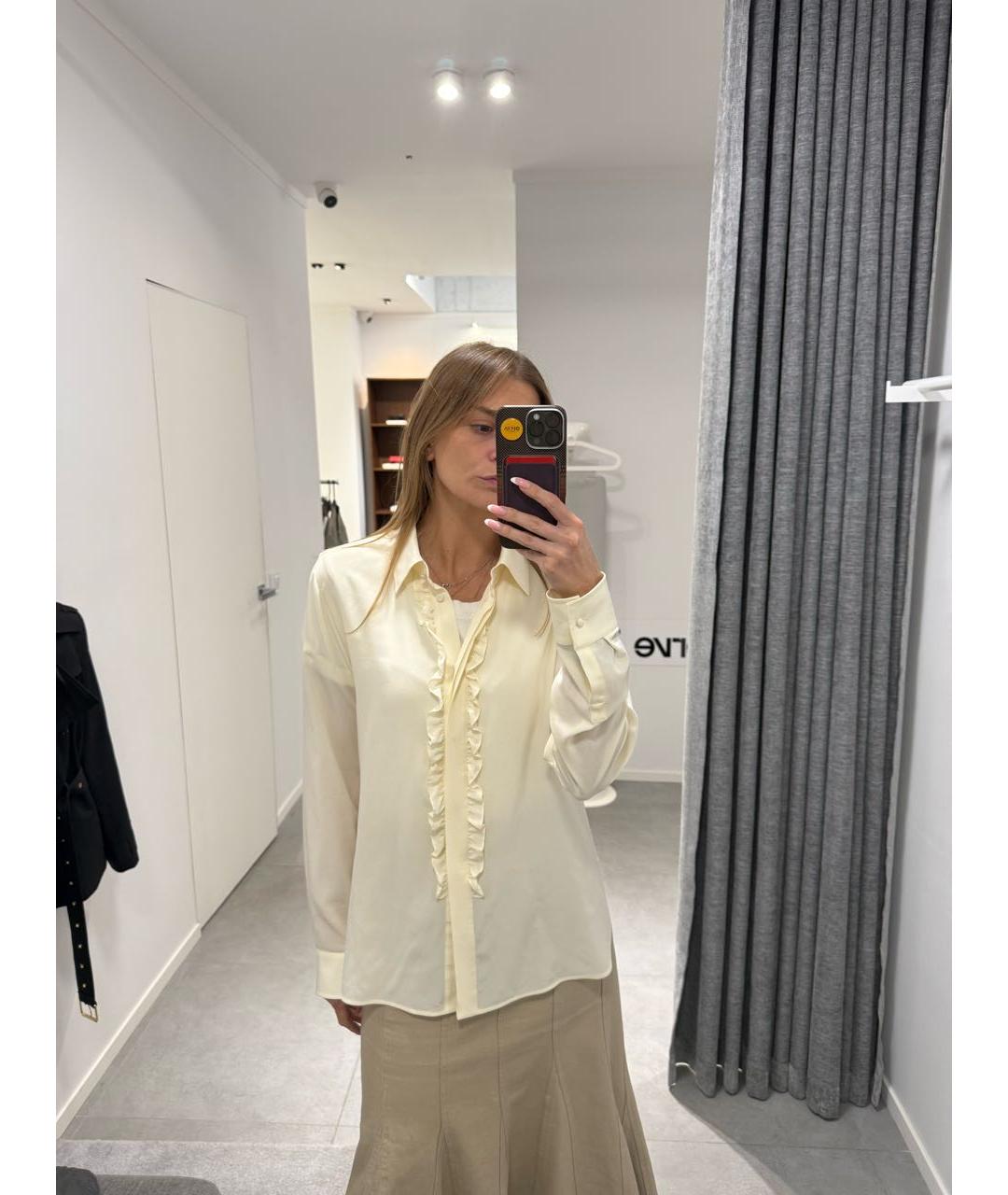 MAX MARA Бежевая шелковая блузы, фото 4