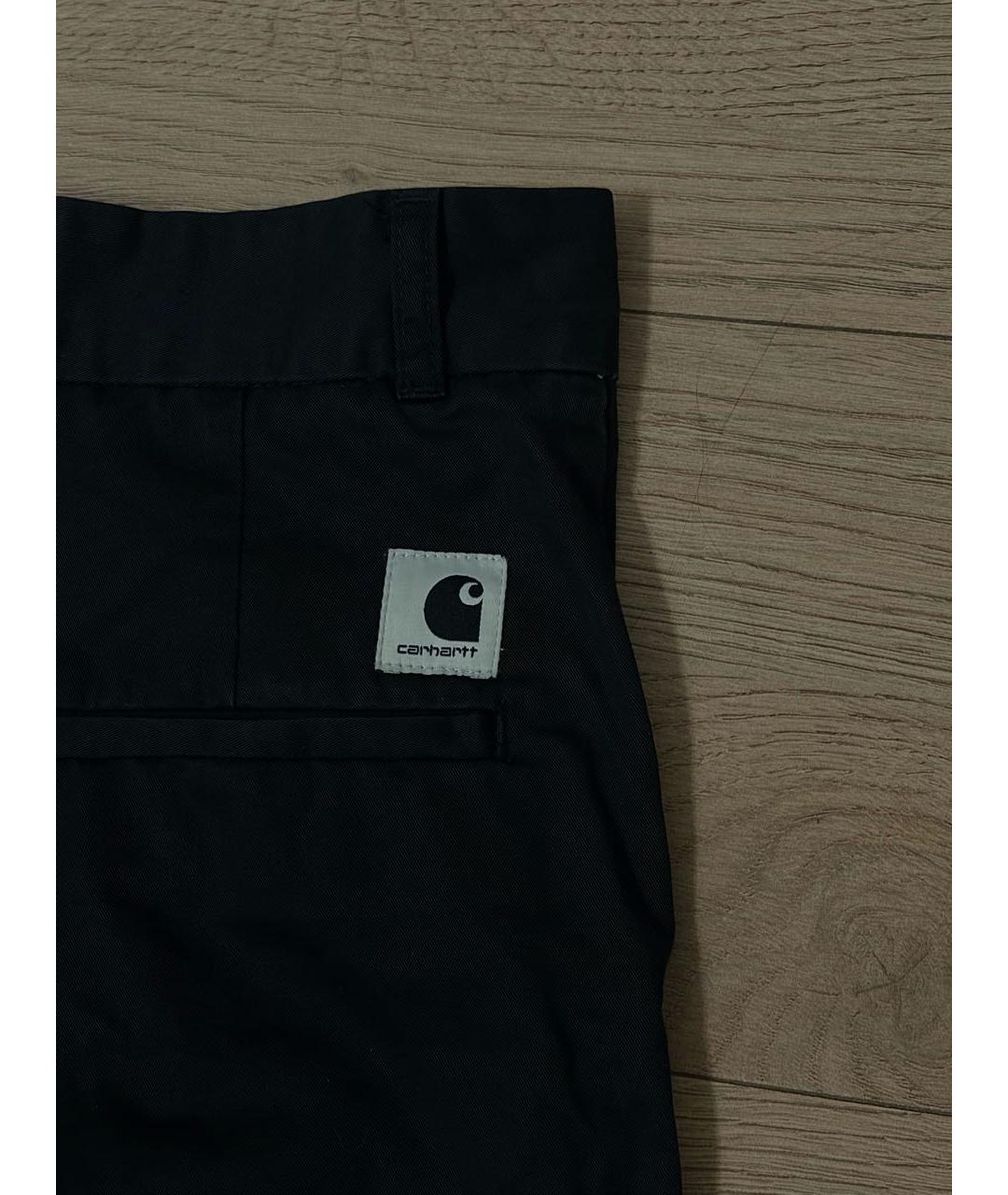 CARHARTT WIP Черные хлопковые брюки широкие, фото 3