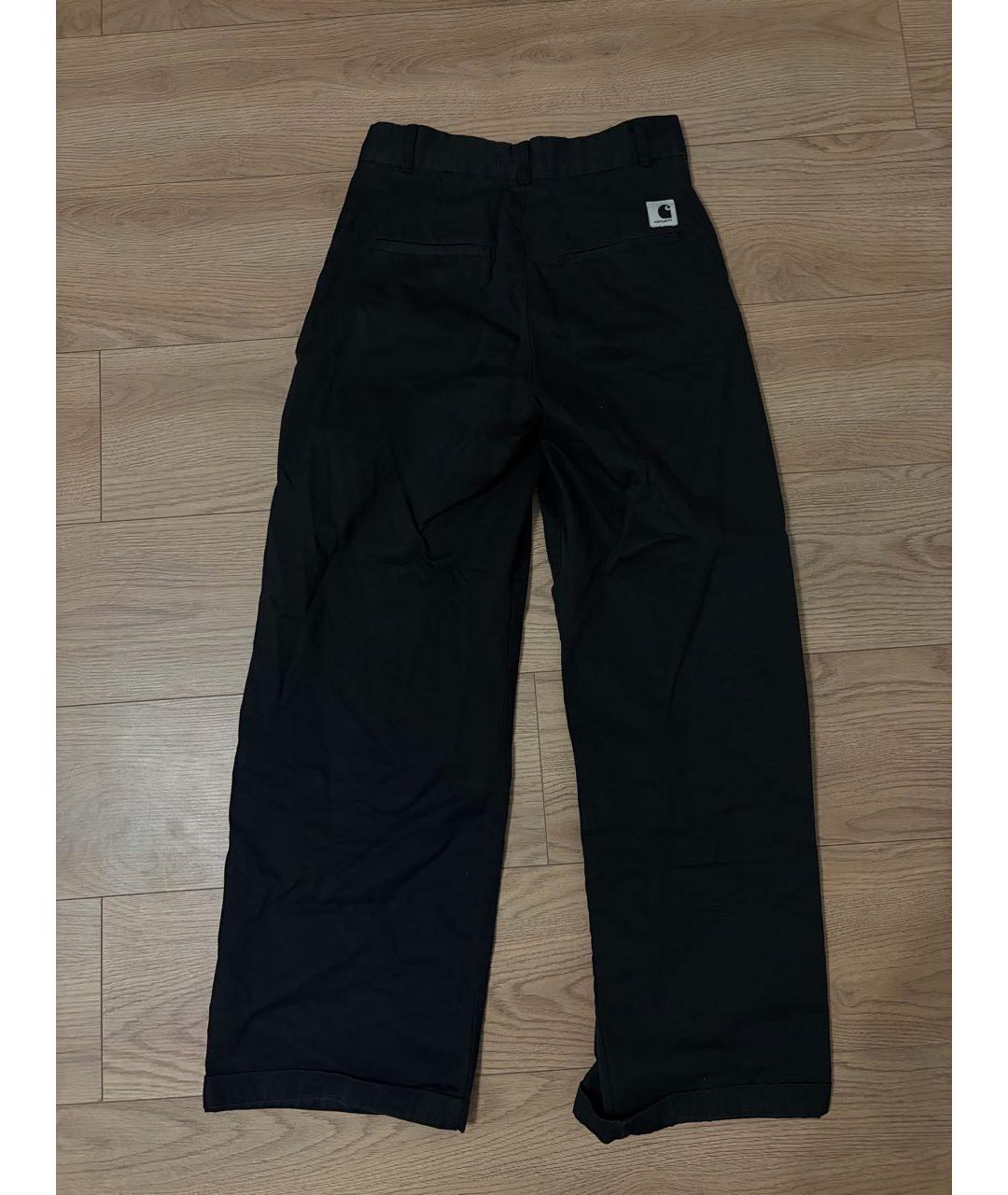 CARHARTT WIP Черные хлопковые брюки широкие, фото 4