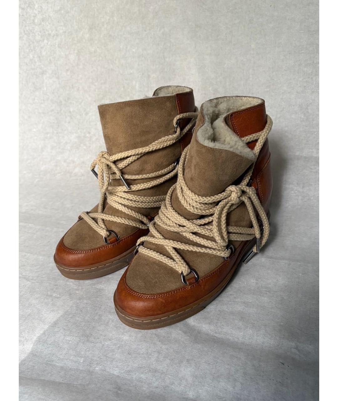 ISABEL MARANT Коричневые кожаные полусапоги, фото 3