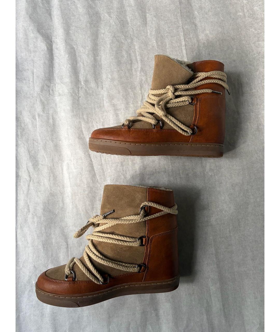 ISABEL MARANT Коричневые кожаные полусапоги, фото 9