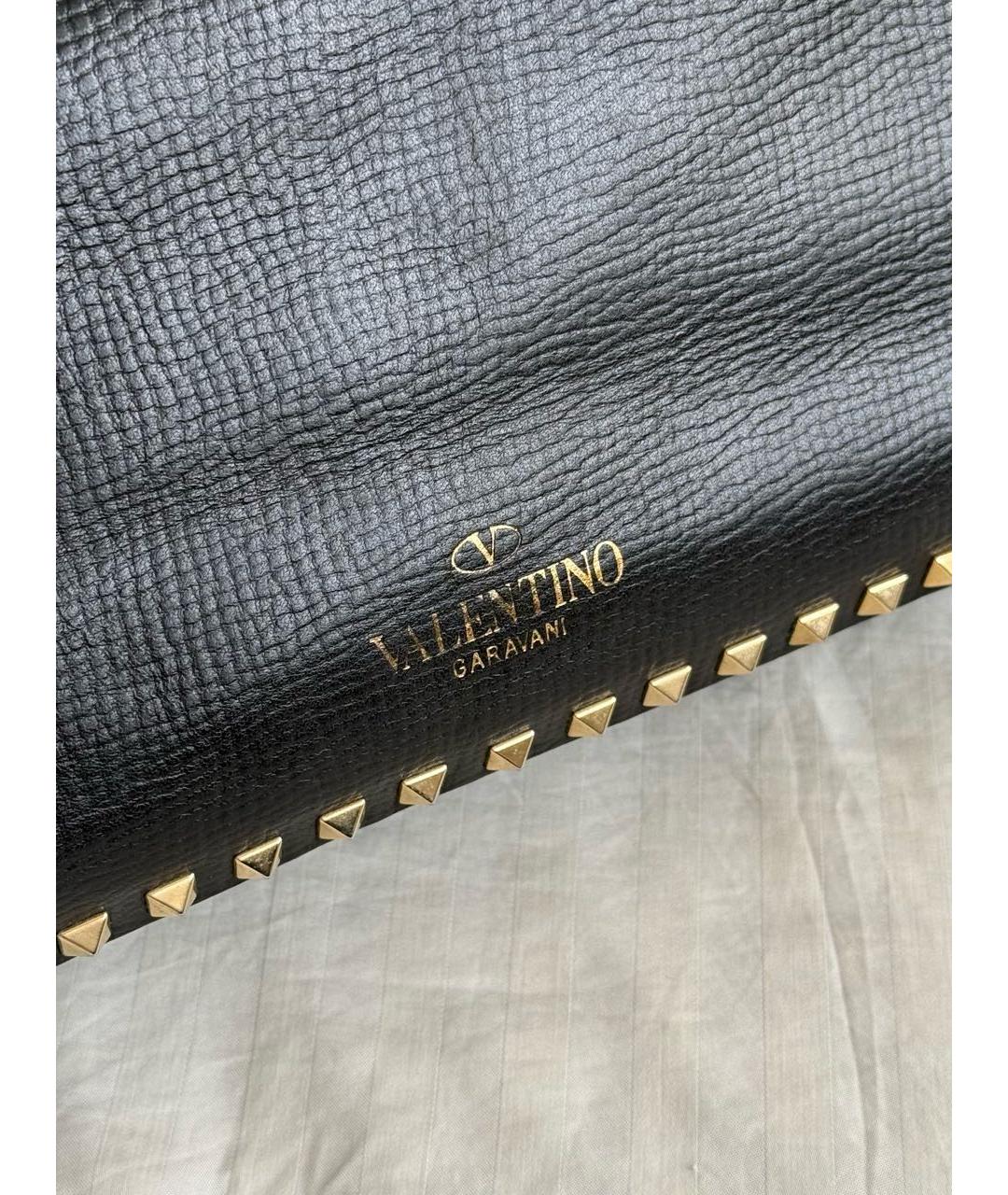 VALENTINO Черная кожаная сумка тоут, фото 4