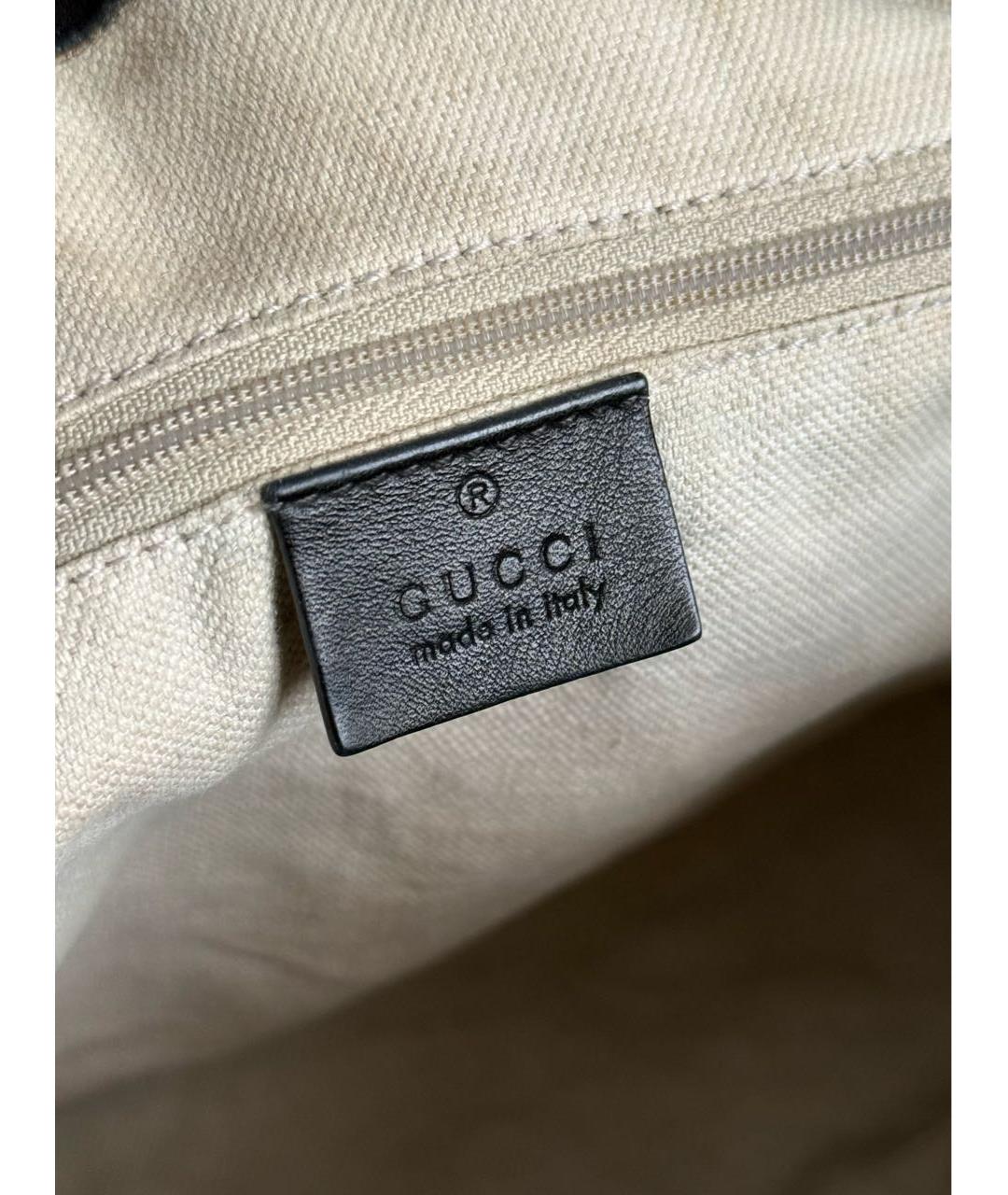 GUCCI Черная кожаная сумка с короткими ручками, фото 5
