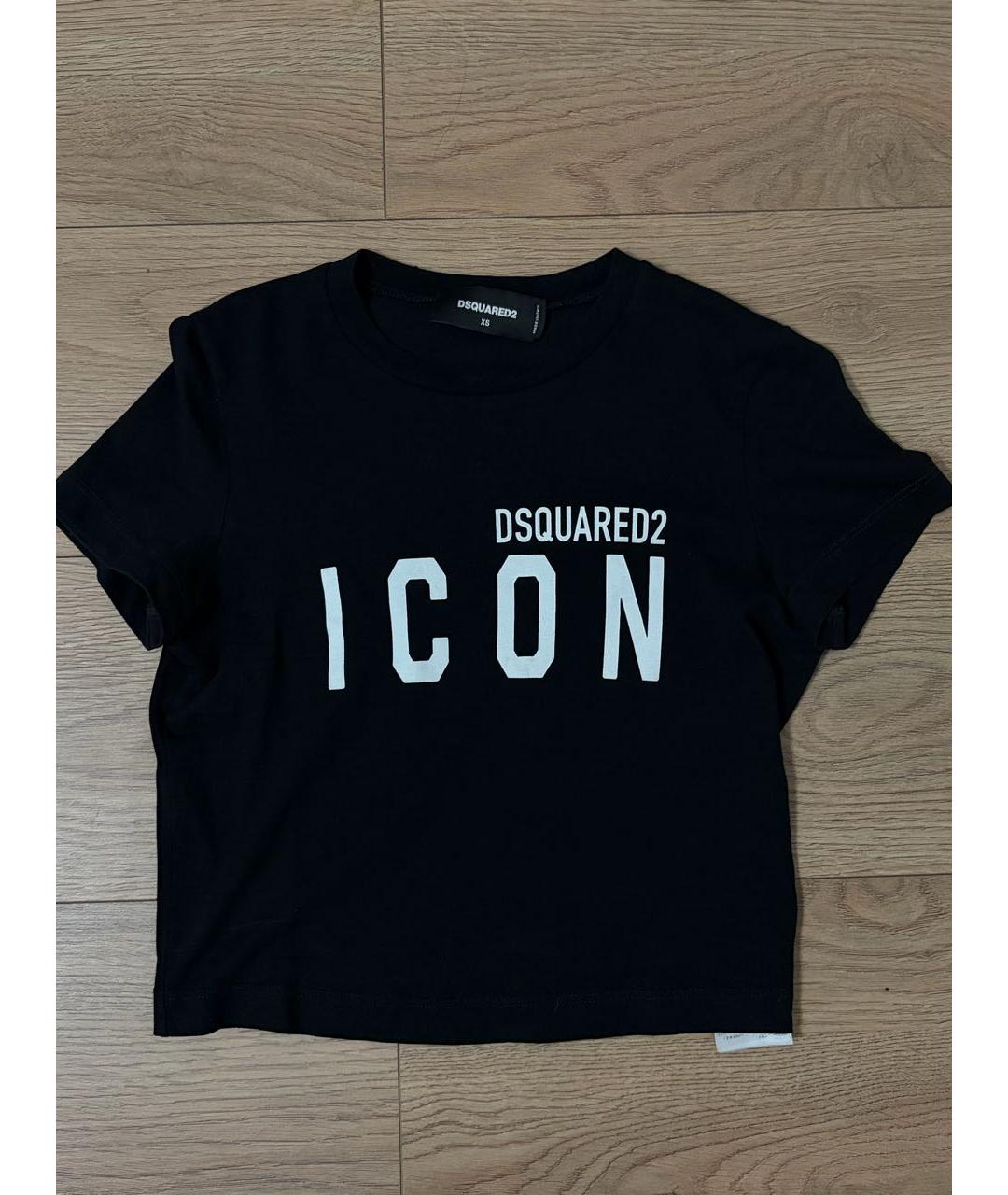 DSQUARED2 Черная хлопковая футболка, фото 3