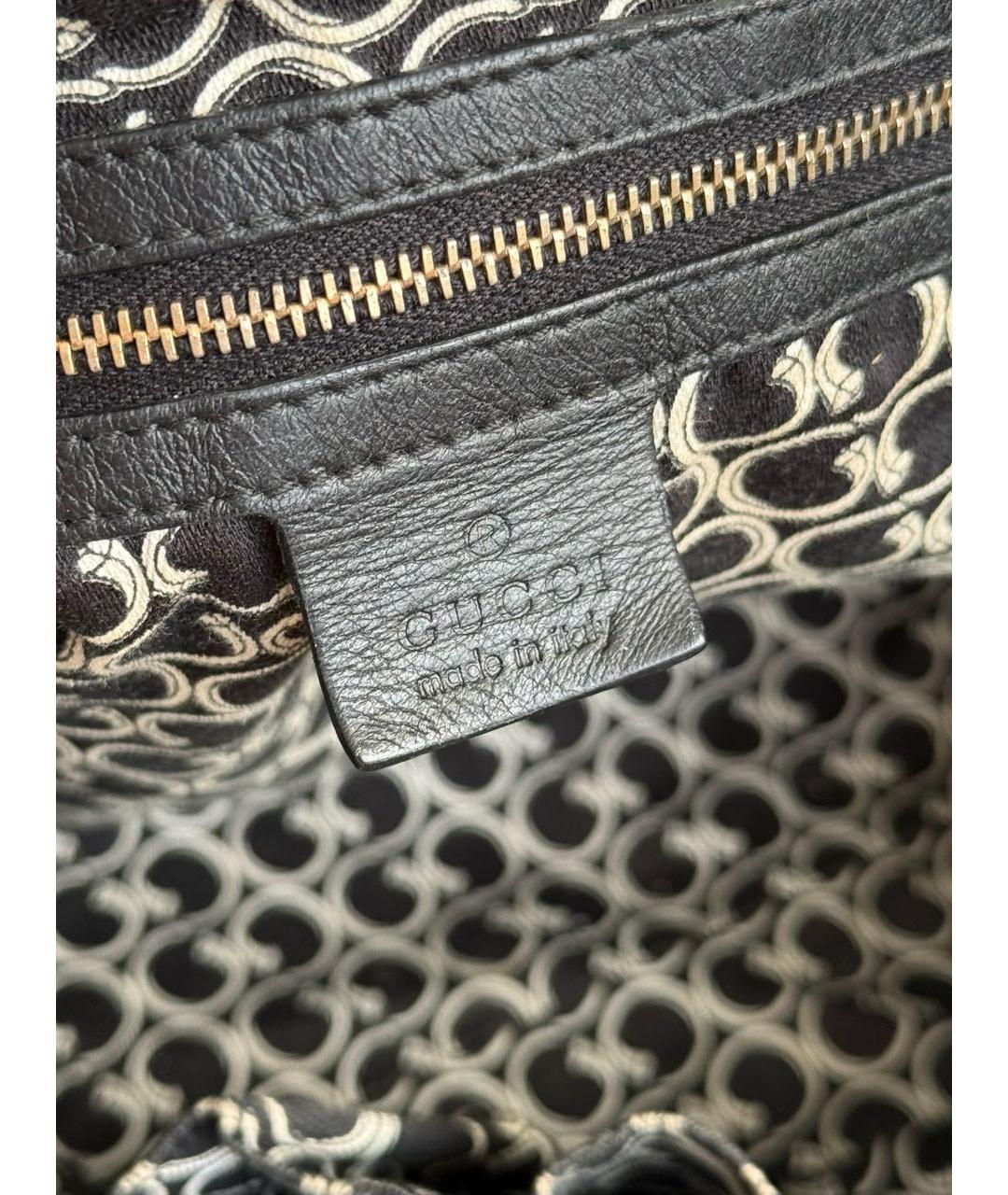 GUCCI Черная кожаная сумка с короткими ручками, фото 5