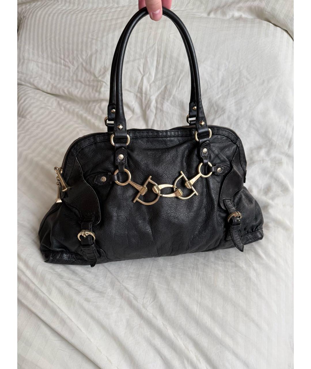 GUCCI Черная кожаная сумка с короткими ручками, фото 8