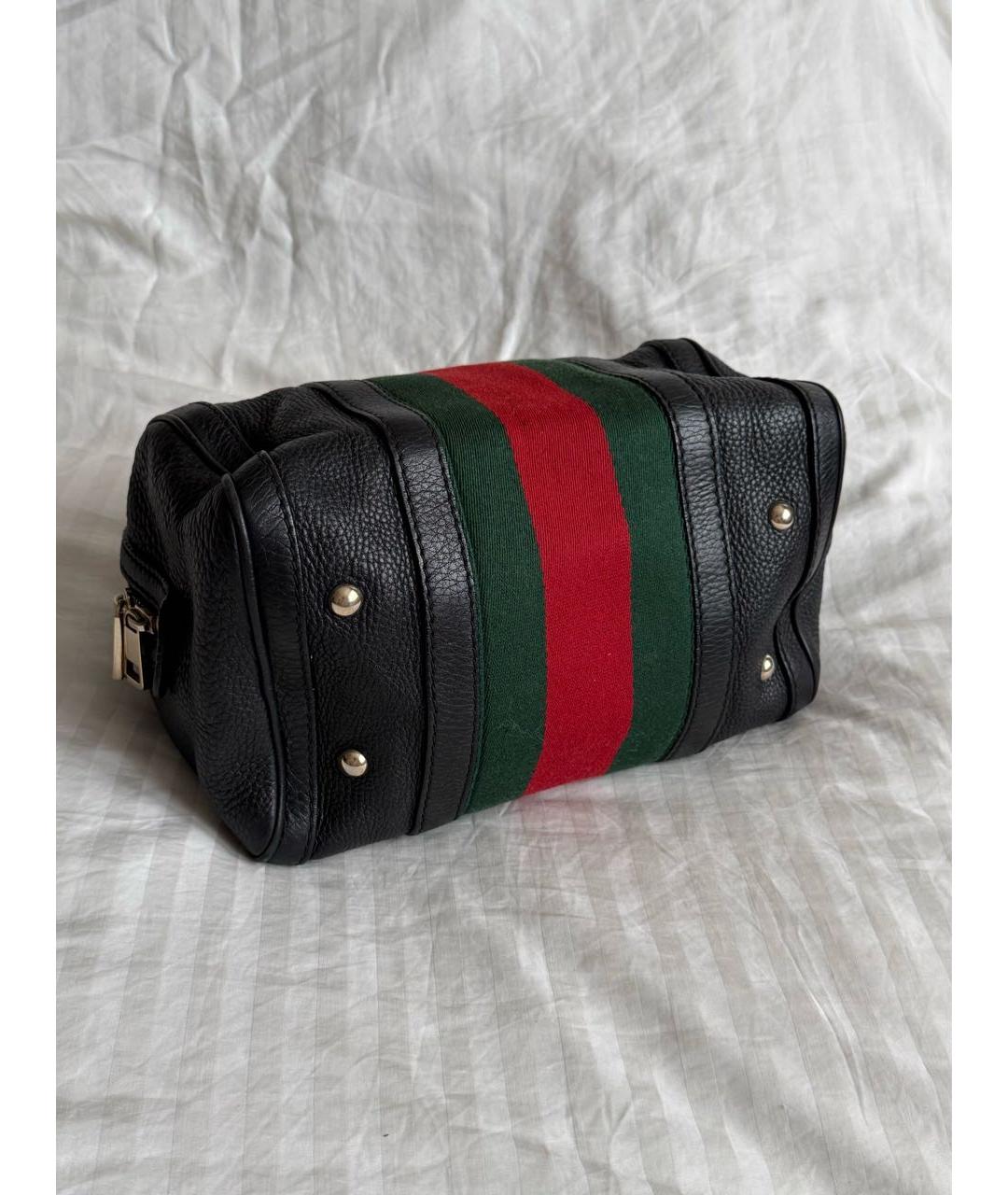 GUCCI Черная кожаная сумка с короткими ручками, фото 3