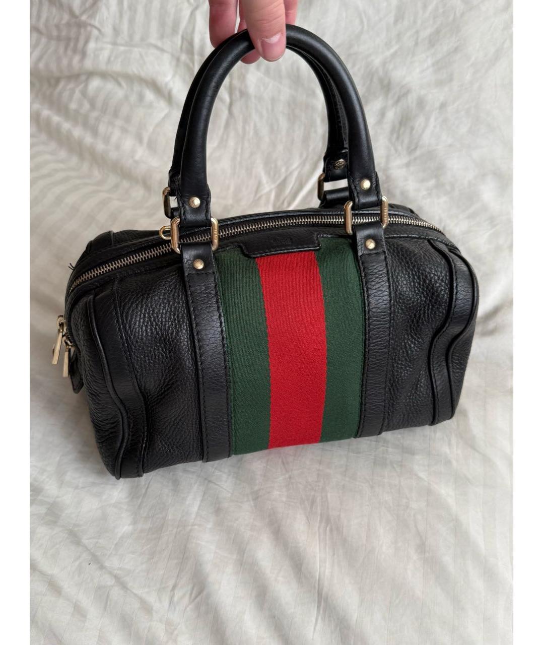 GUCCI Черная кожаная сумка с короткими ручками, фото 9