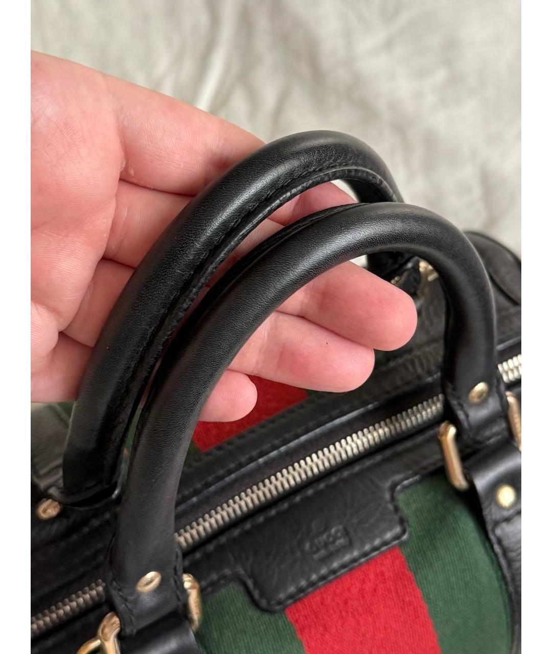 GUCCI Черная кожаная сумка с короткими ручками, фото 4