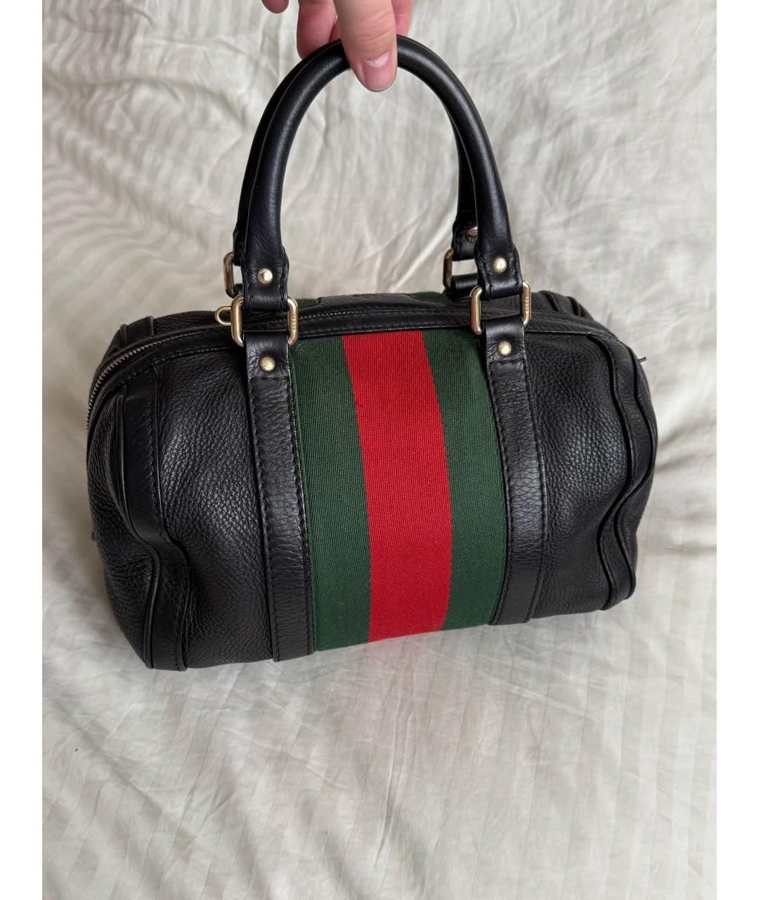 GUCCI Черная кожаная сумка с короткими ручками, фото 2