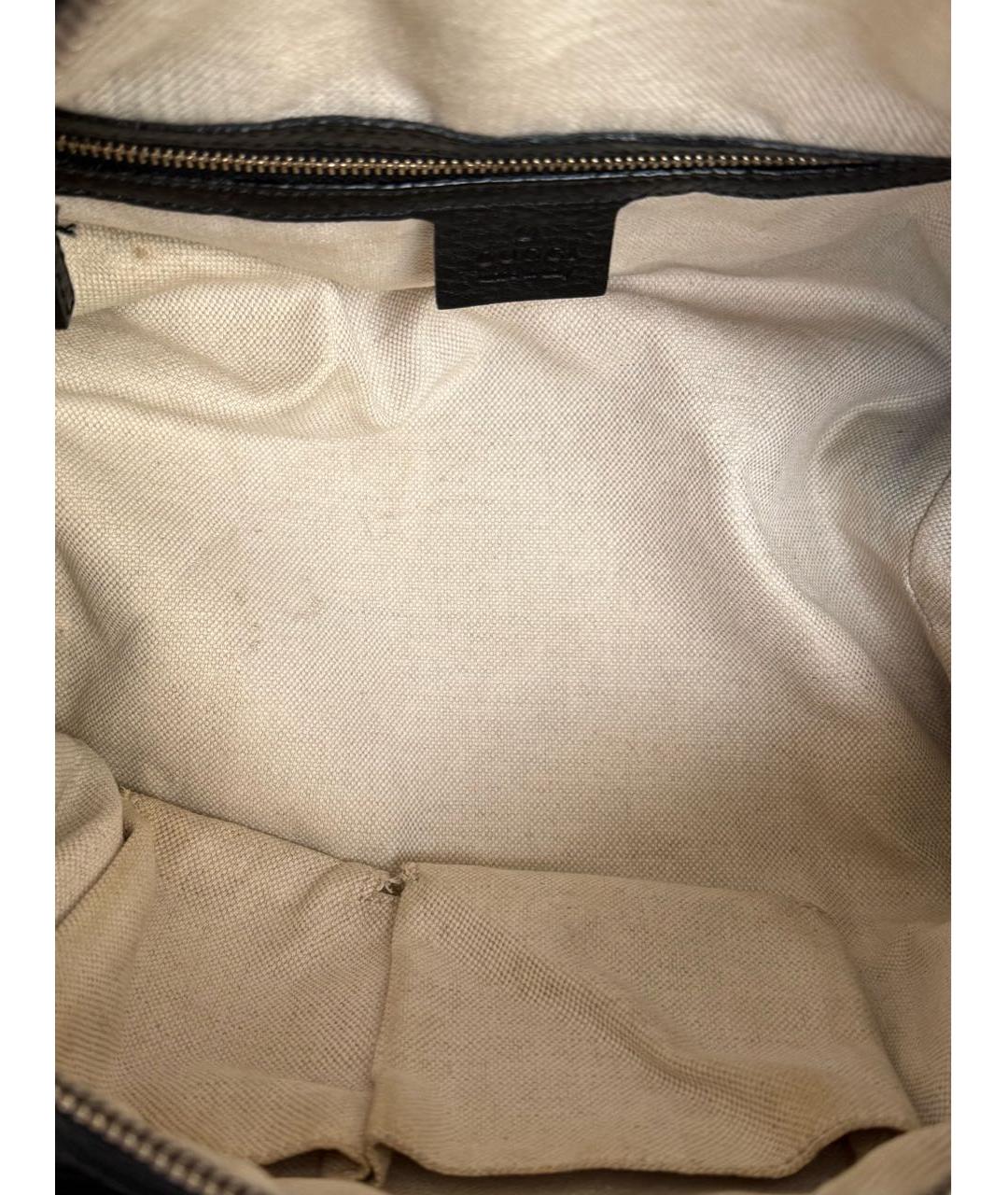 GUCCI Черная кожаная сумка с короткими ручками, фото 8