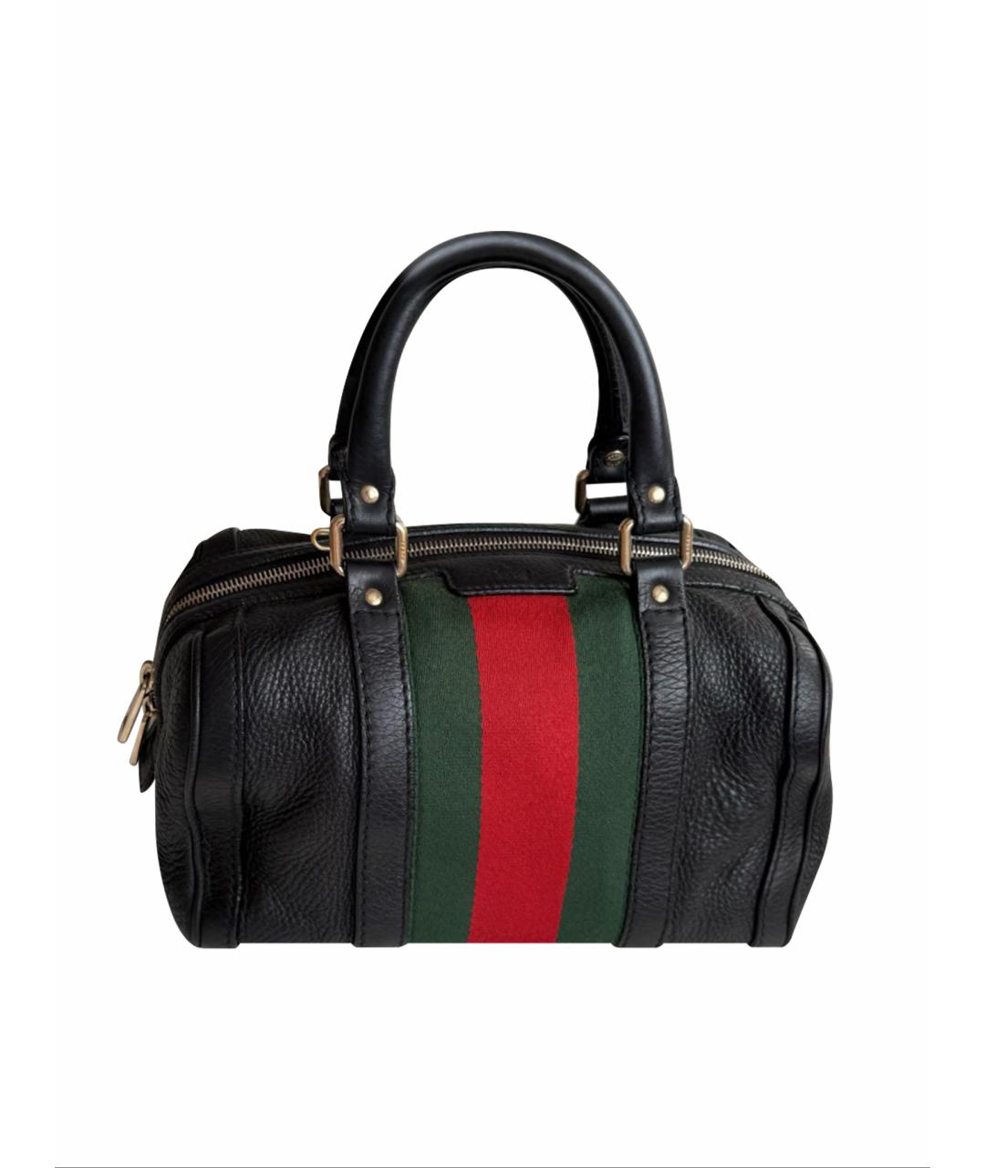 GUCCI Черная кожаная сумка с короткими ручками, фото 1
