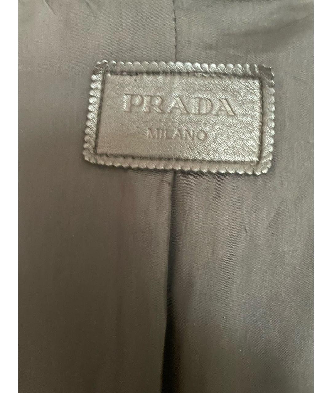 PRADA Черная кожаная куртка, фото 4