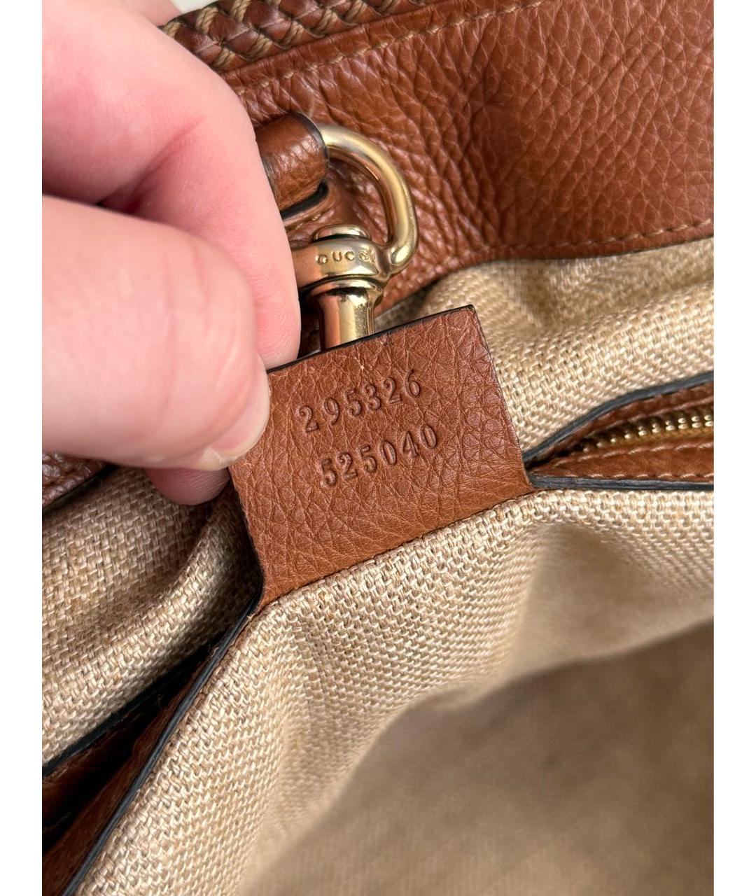 GUCCI Коричневая сумка тоут из канвы, фото 6