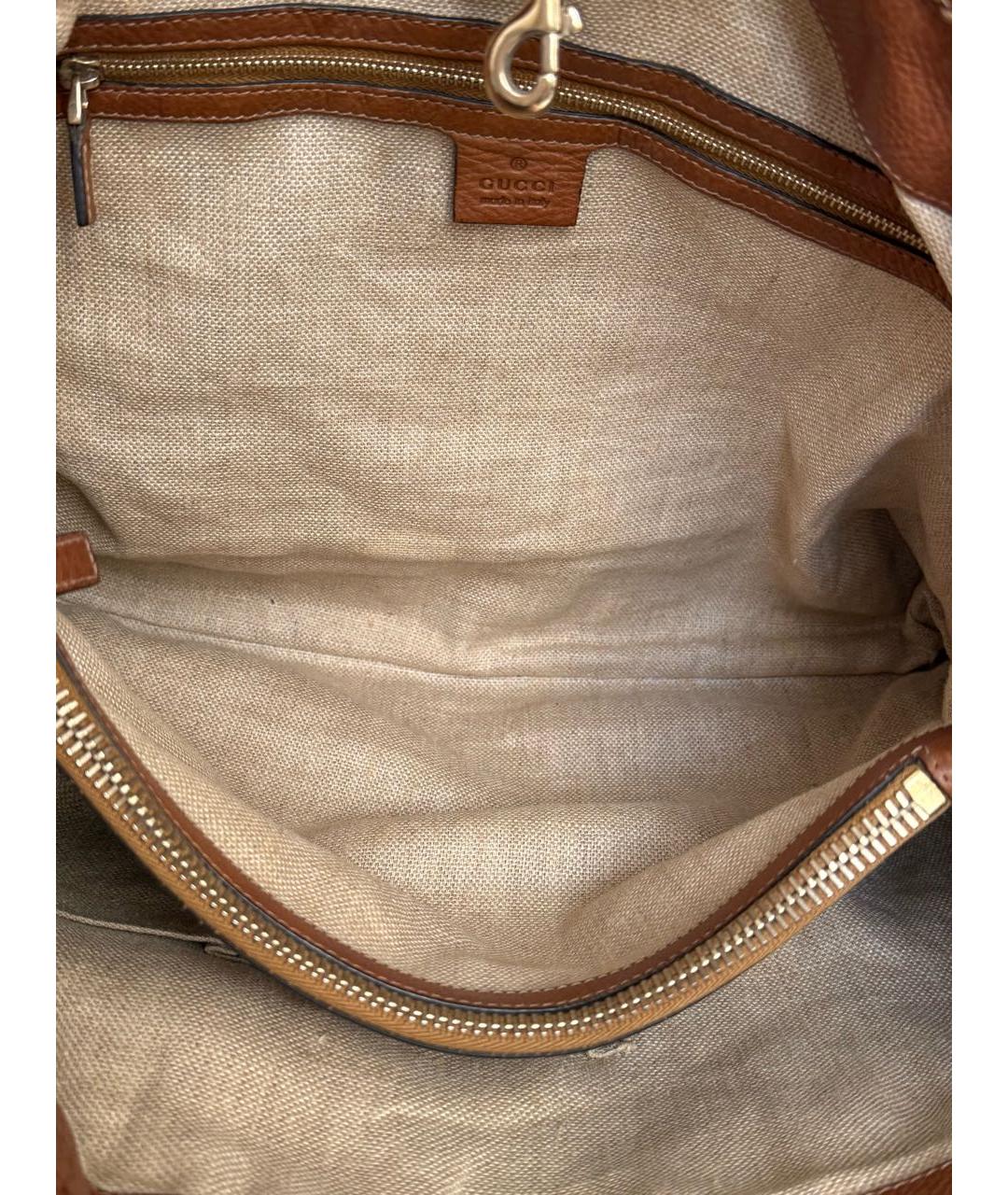 GUCCI Коричневая сумка тоут из канвы, фото 7