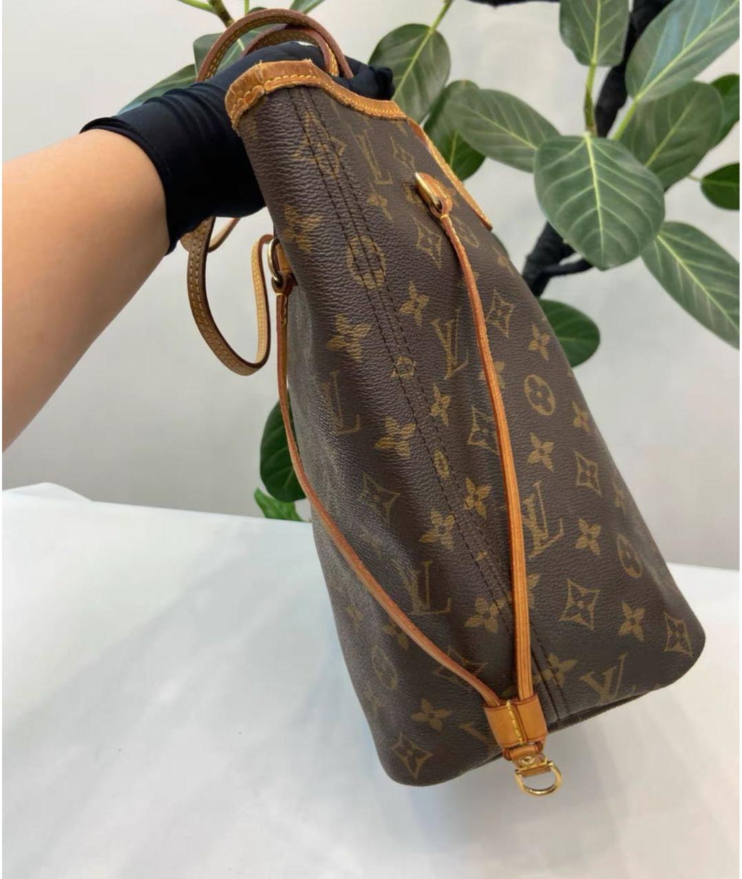 LOUIS VUITTON Коричневая сумка тоут из канвы, фото 5