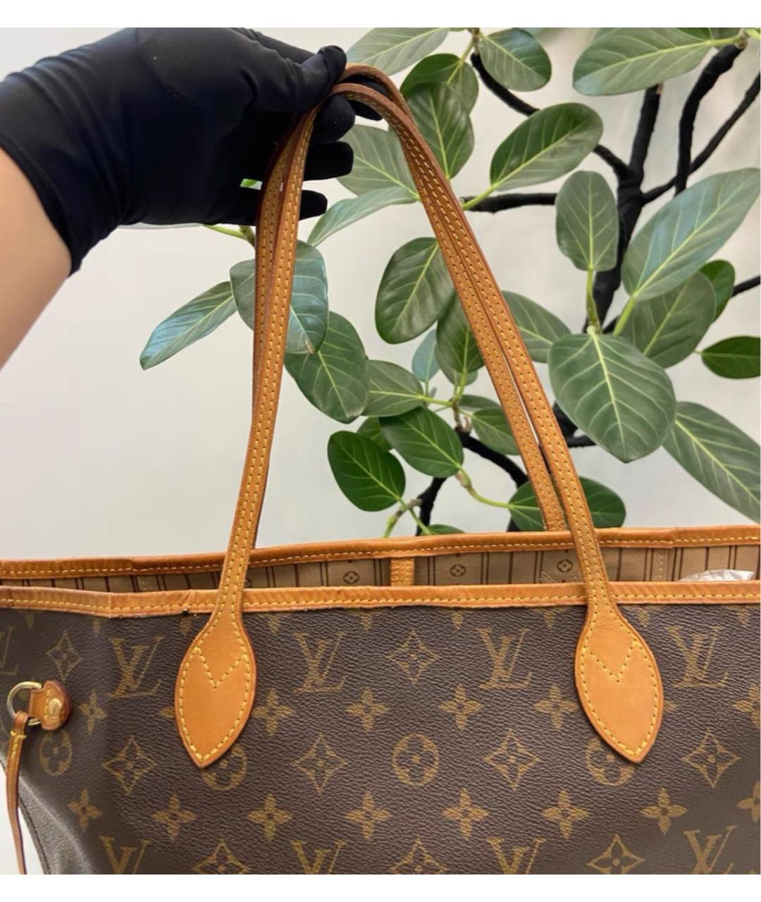 LOUIS VUITTON Коричневая сумка тоут из канвы, фото 8