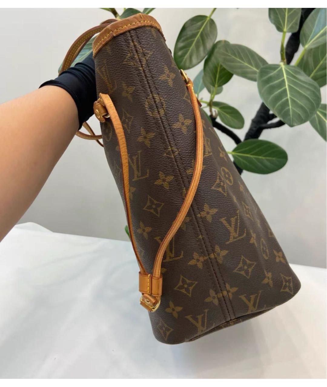 LOUIS VUITTON Коричневая сумка тоут из канвы, фото 4