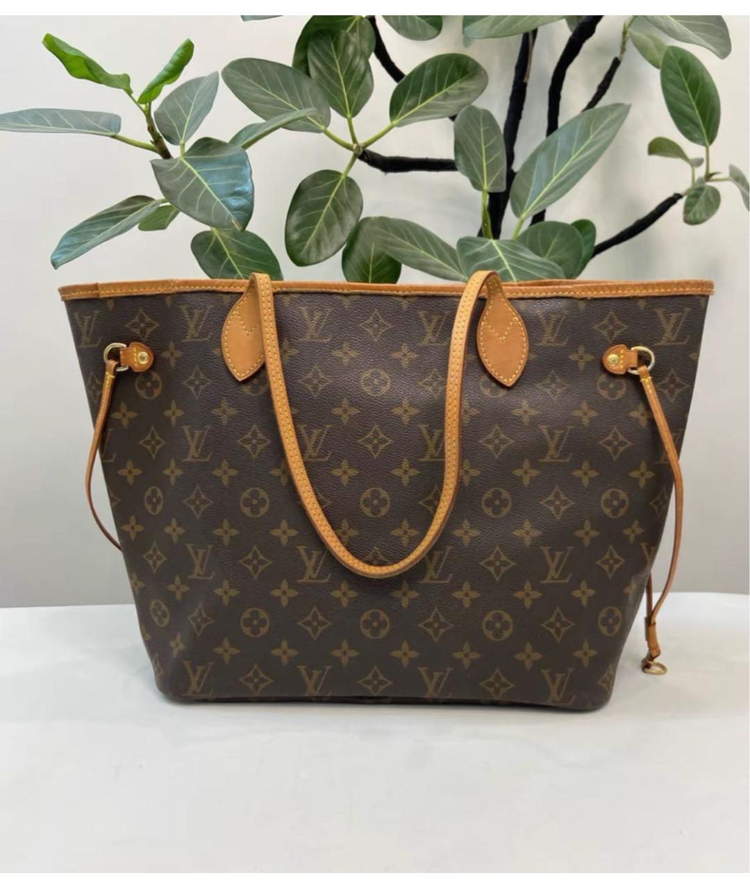 LOUIS VUITTON Коричневая сумка тоут из канвы, фото 9